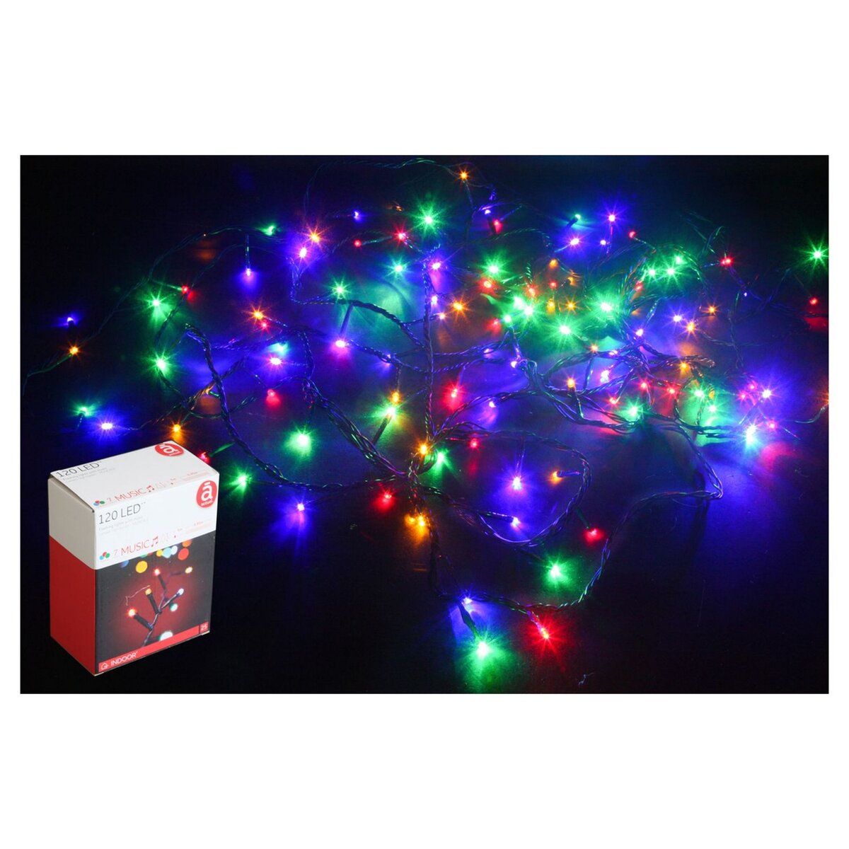 ACTUEL Rideau lumineux de Noël intérieur multicolore - 200 LED - 9.9 M