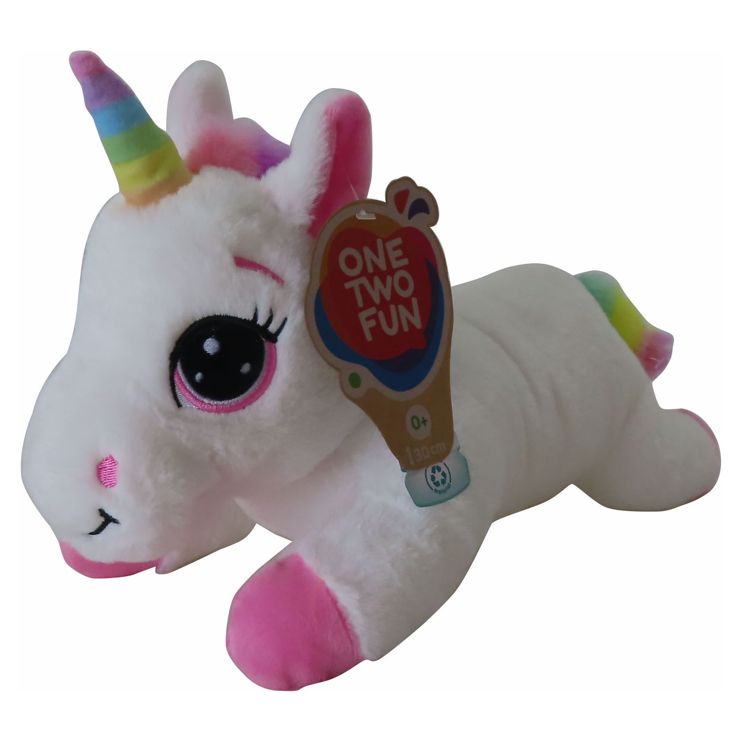 Voir la diapositive 2 : ONE TWO FUN Peluche Licorne Couchée 30 cm