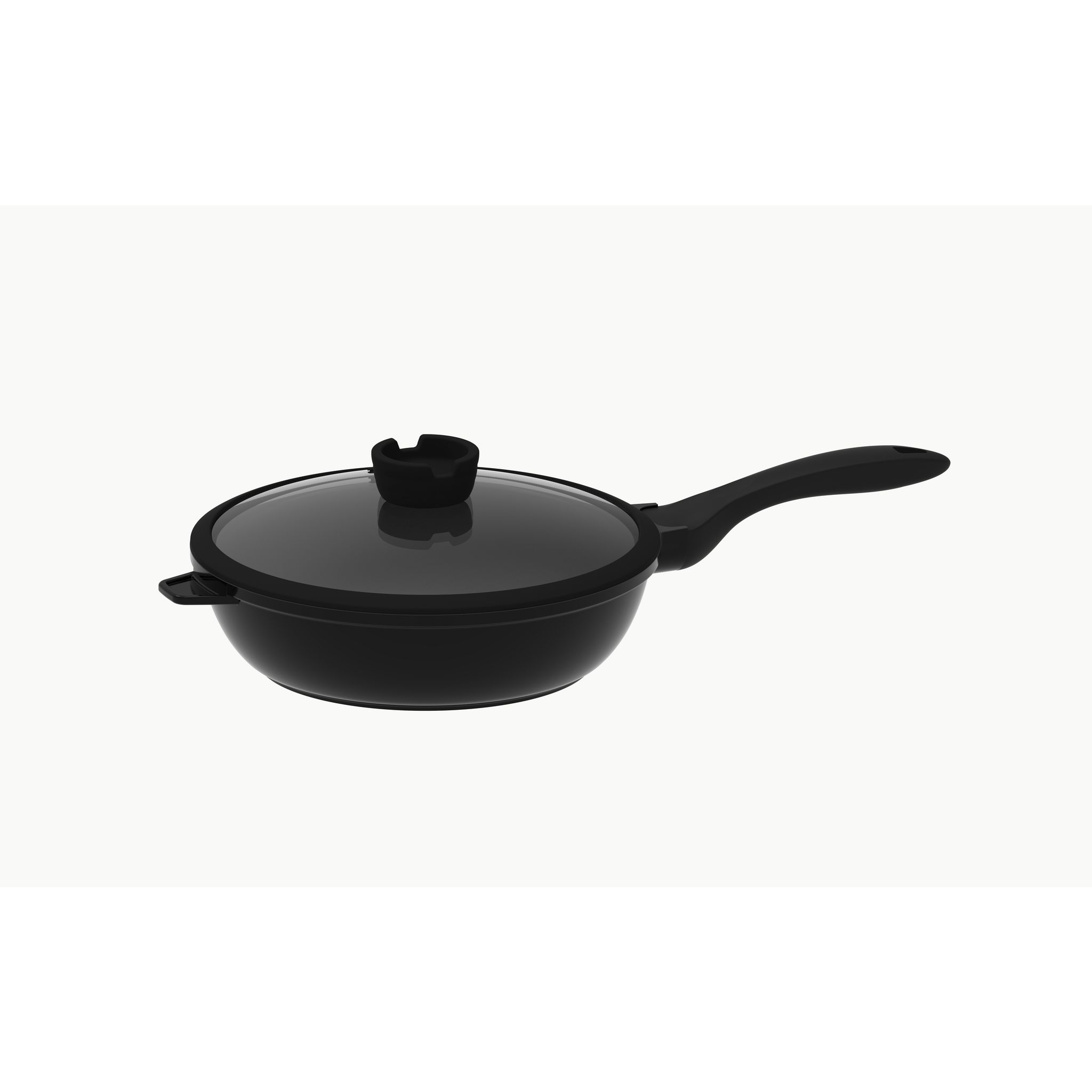 ACTUEL Sauteuse 28 cm cm induction fonte d'aluminium avec couvercle en verre