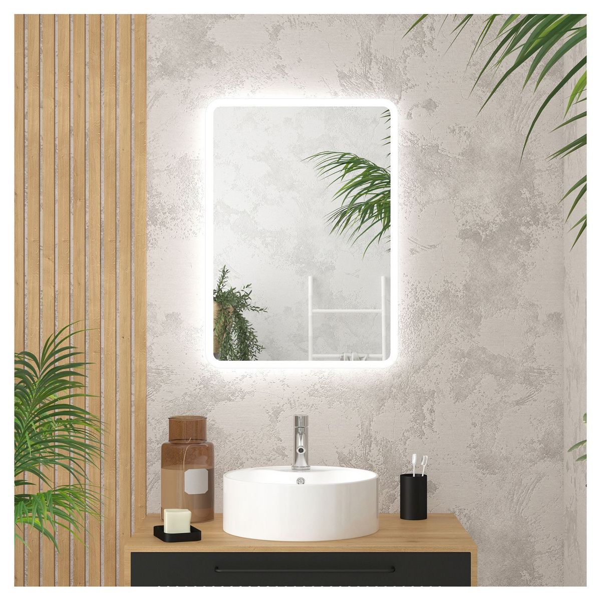 AURLANE Miroir Start LED 50x70