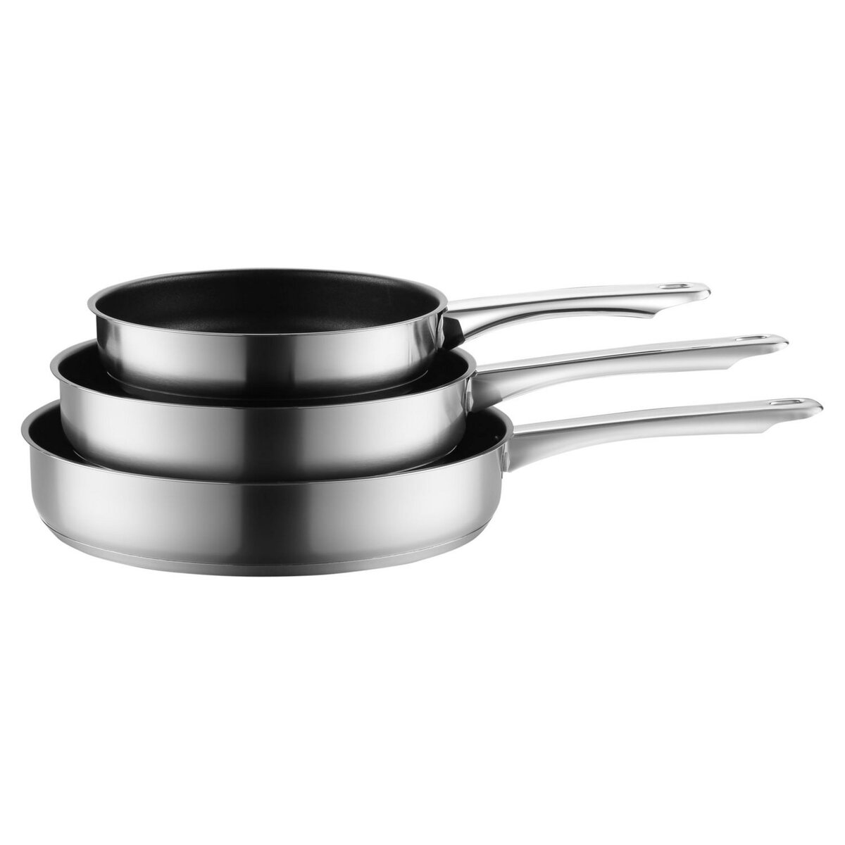 Voir la diapositive 2 : Lot 3 poêles inox TFI 20-24-28 cm