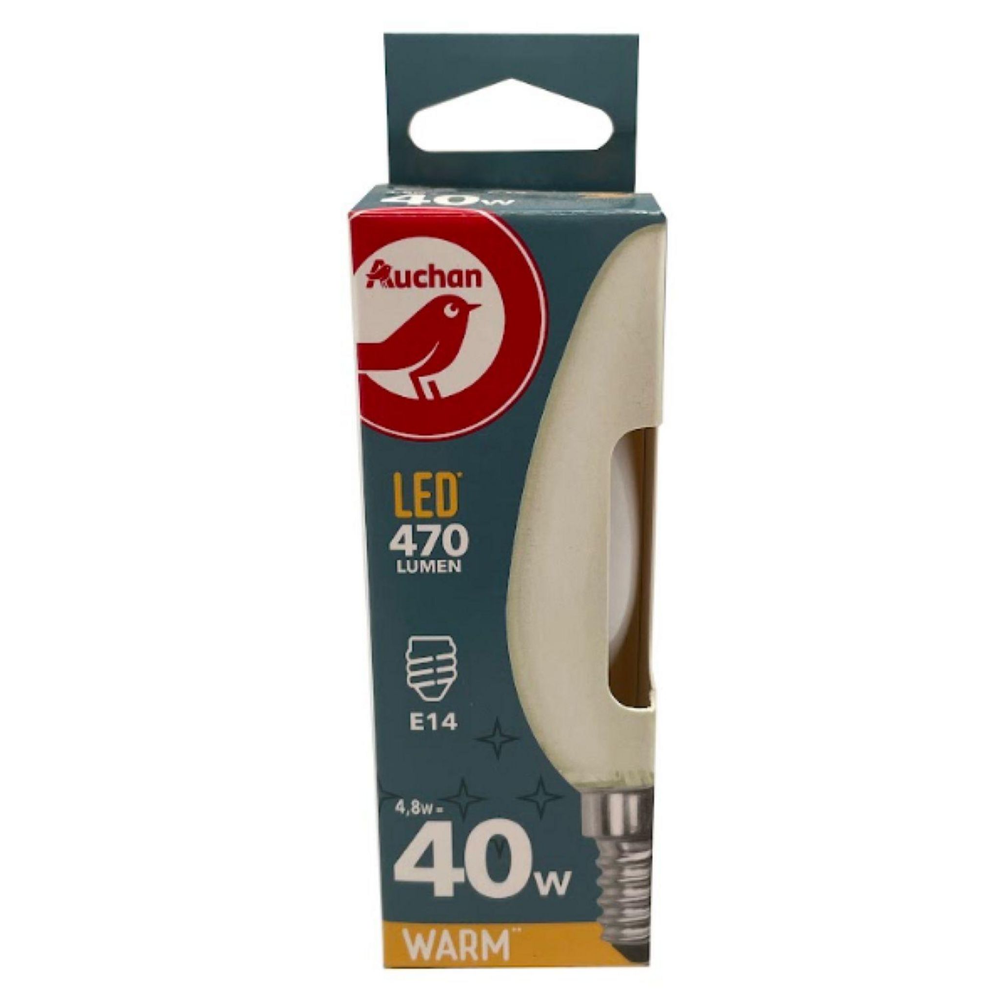AUCHAN Ampoule LED flamme E14 40W Blanc chaud pas cher Auchan.fr