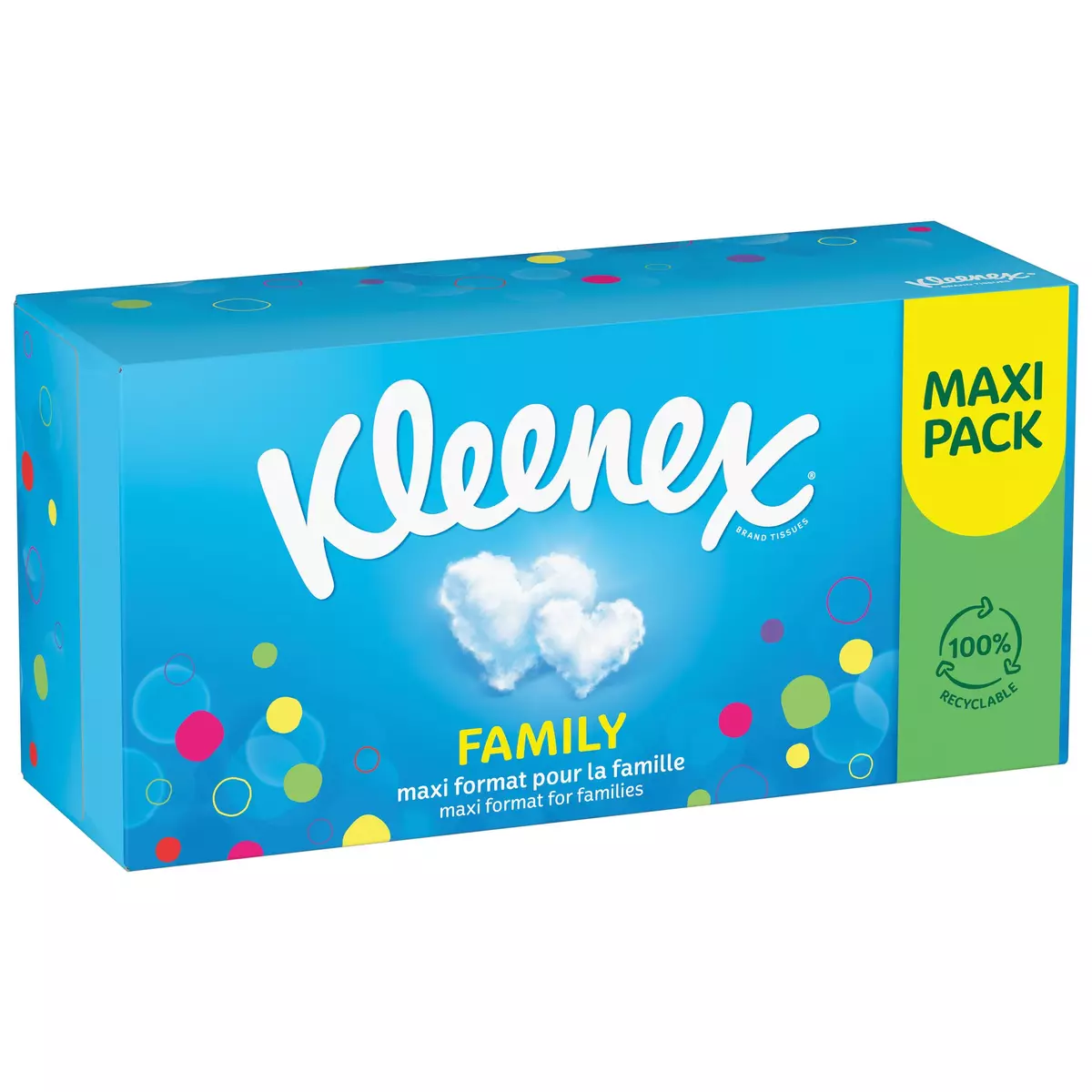 KLEENEX Boîte de mouchoirs family 2 épaisseurs 128 mouchoirs