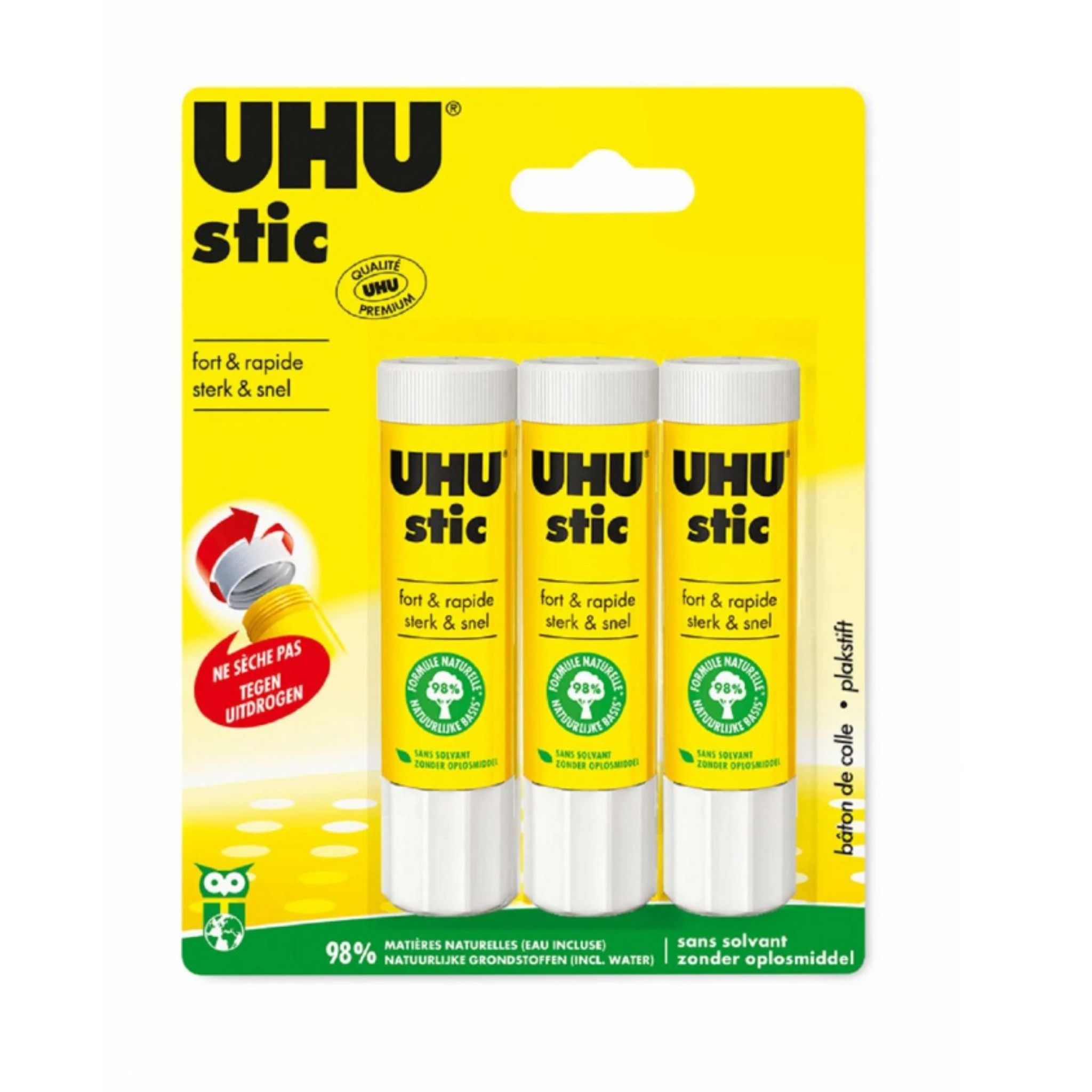 UHU Lot de 3 bâtons de colle 21g