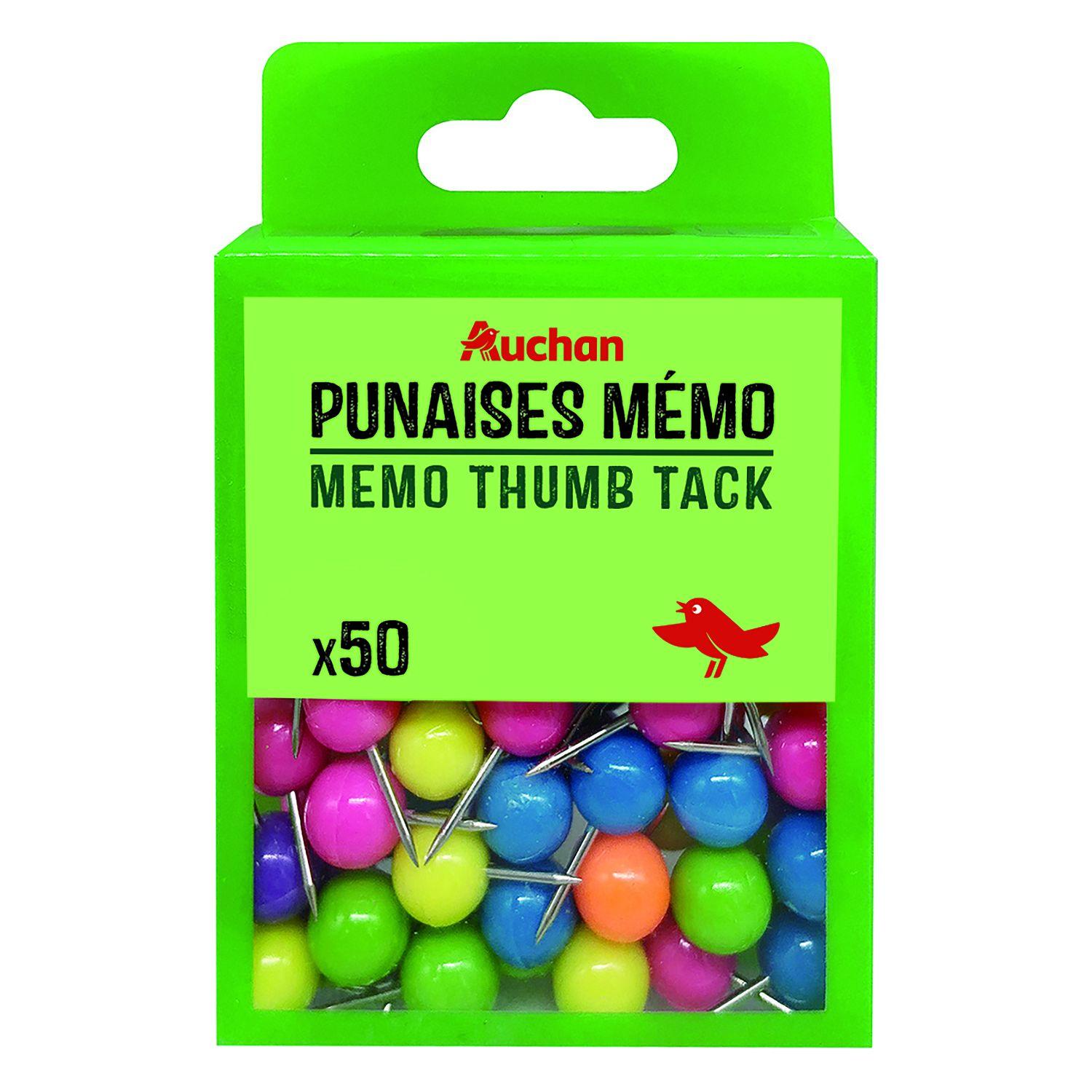 AUCHAN Boite de 50 punaises mémo