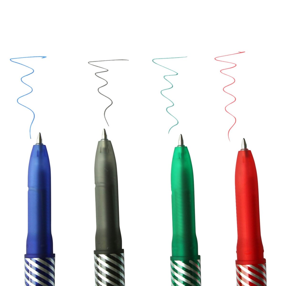 Voir la diapositive 2 : AUCHAN Lot de 4 stylos roller gel effaçable coloris assortis