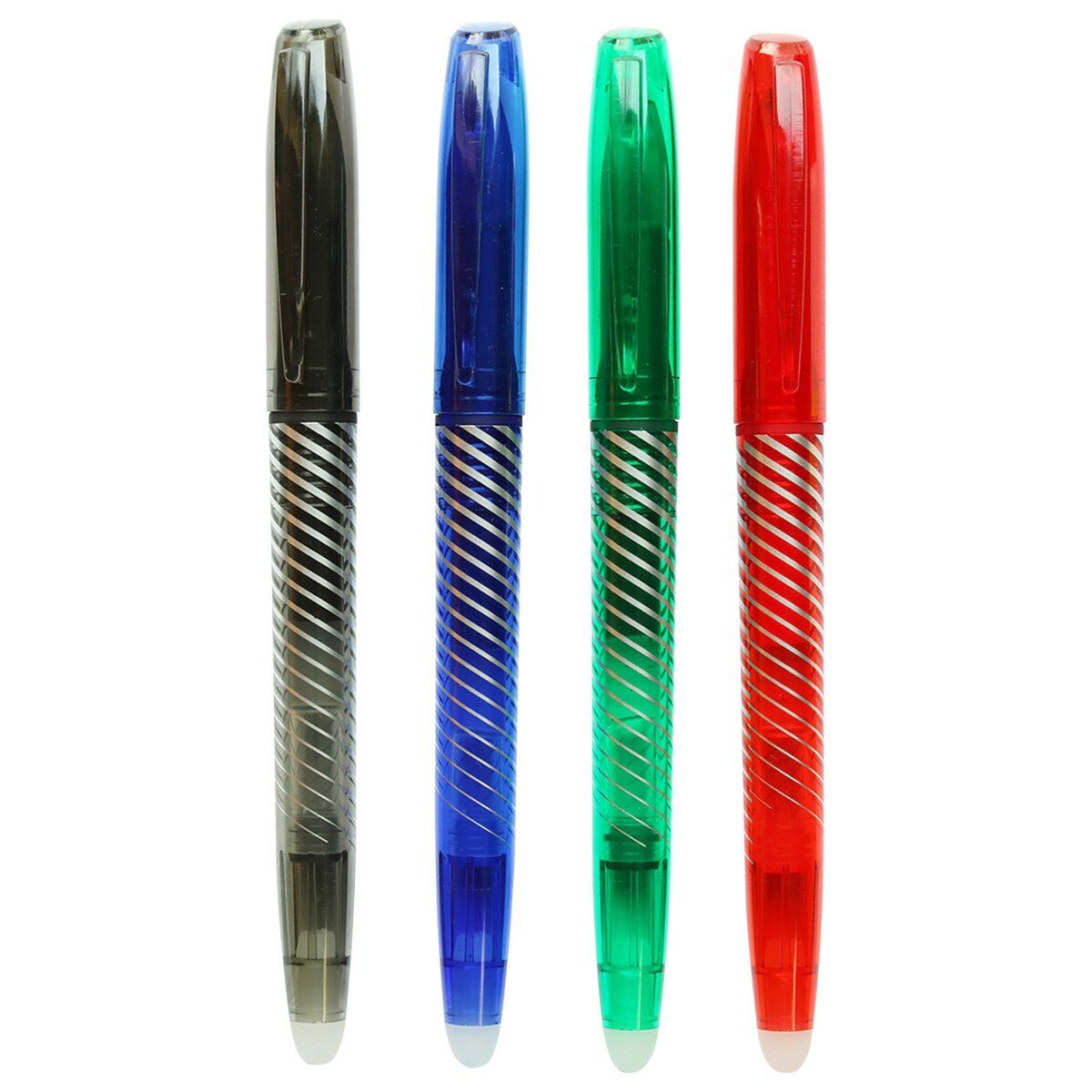 AUCHAN Lot de 4 stylos roller gel effaçable coloris assortis