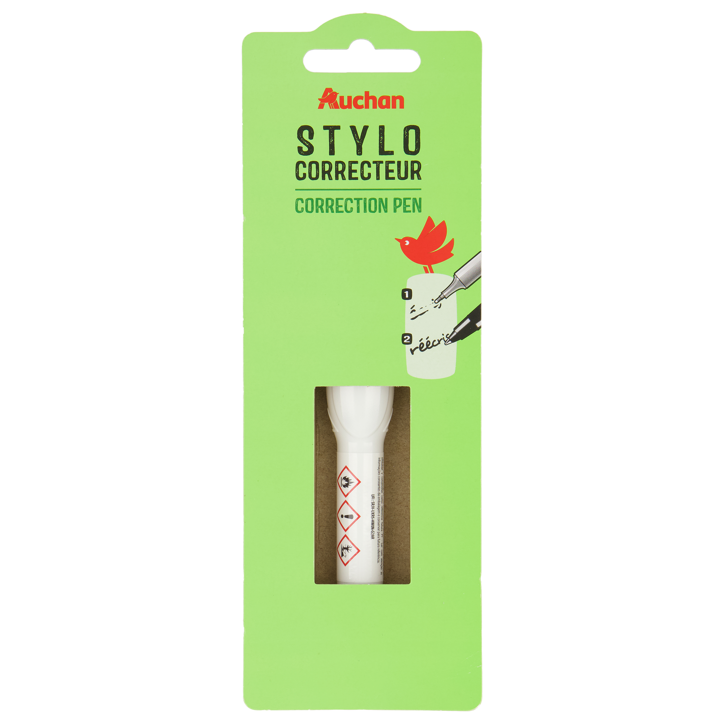 Voir la diapositive 4 : AUCHAN Stylo correcteur 8ml