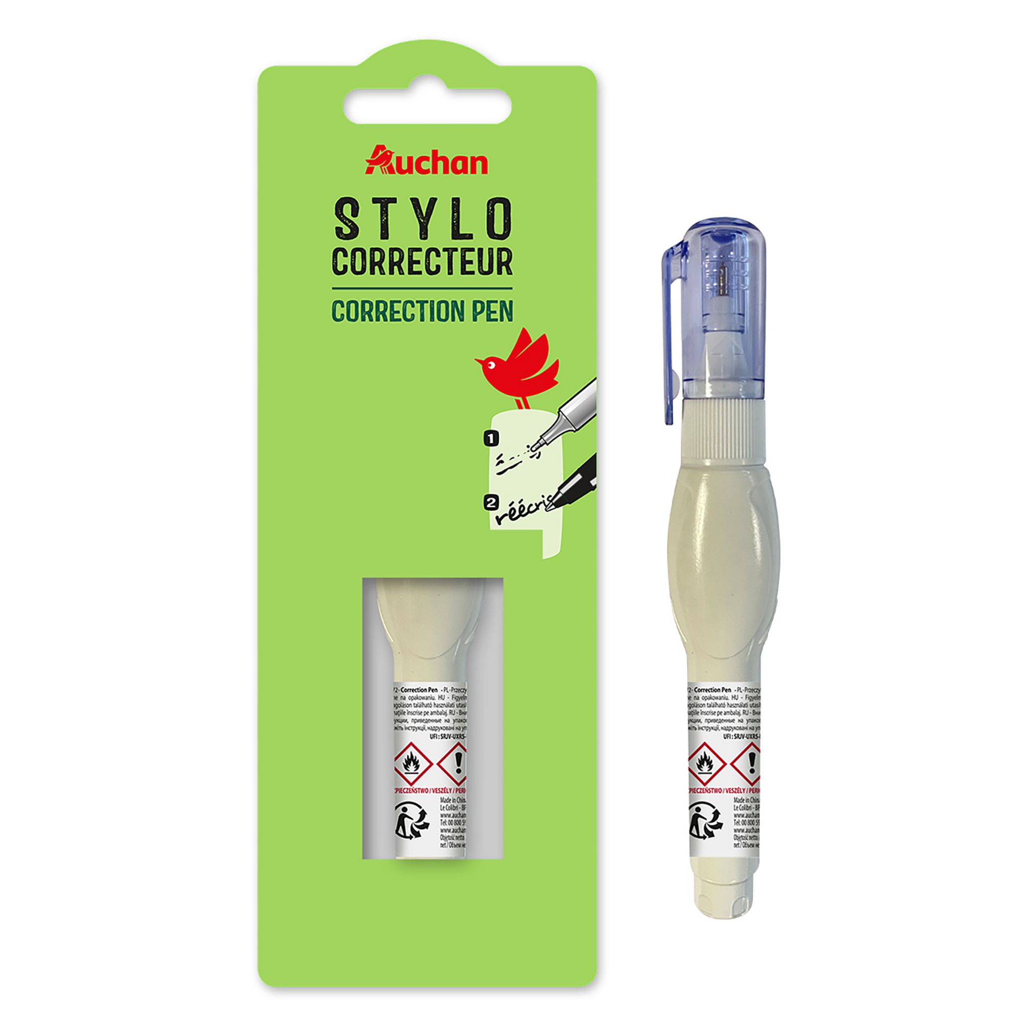 Voir la diapositive 6 : AUCHAN Stylo correcteur 8ml
