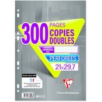 CLAIREFONTAINE Copies doubles 300 pages perforées 21x29,7cm grand carreaux Seyes