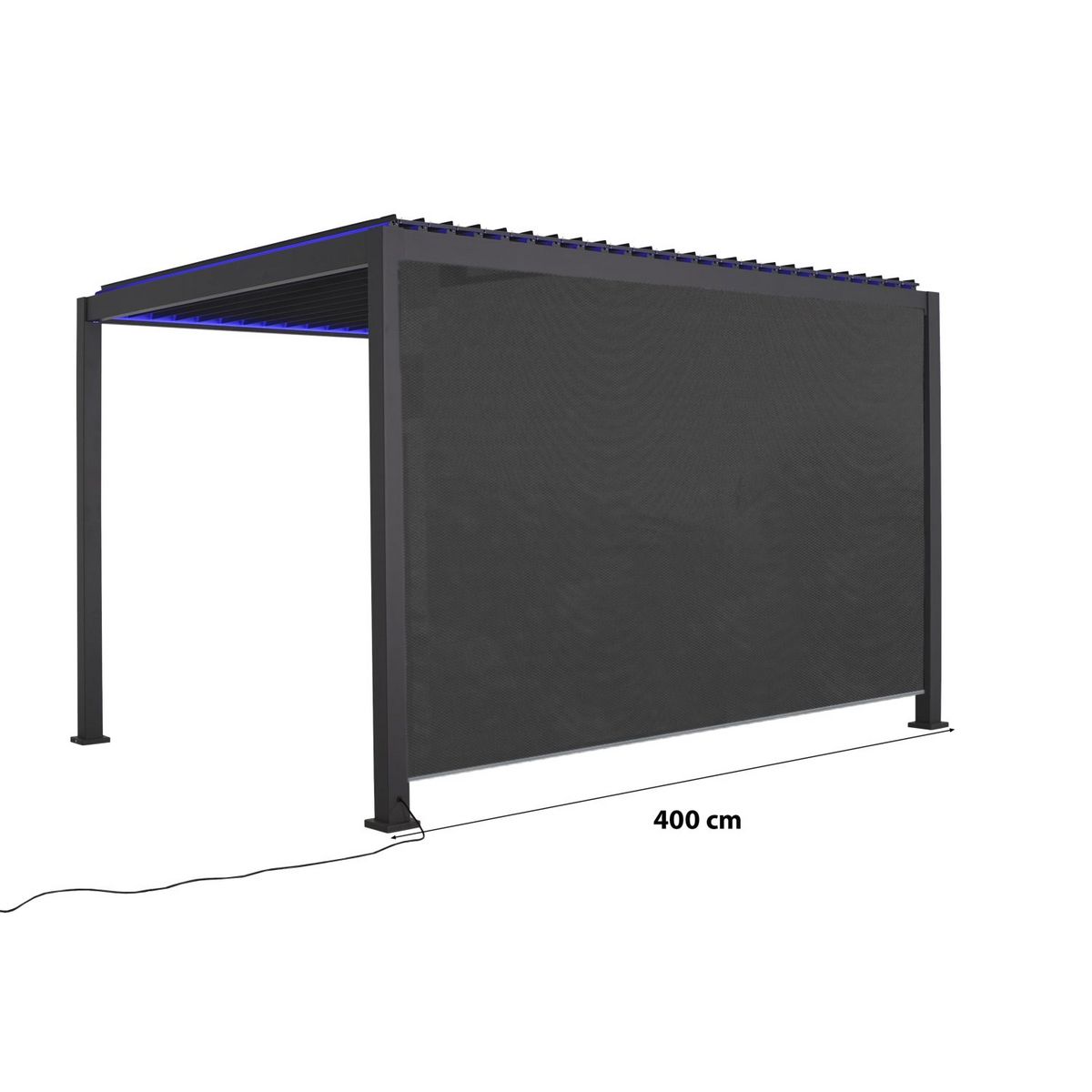 Store déroulant latéral pour pergola bioclimatique motorisée - Gris