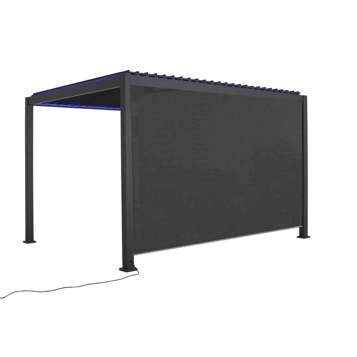 Store déroulant latéral pour pergola bioclimatique motorisée - Gris