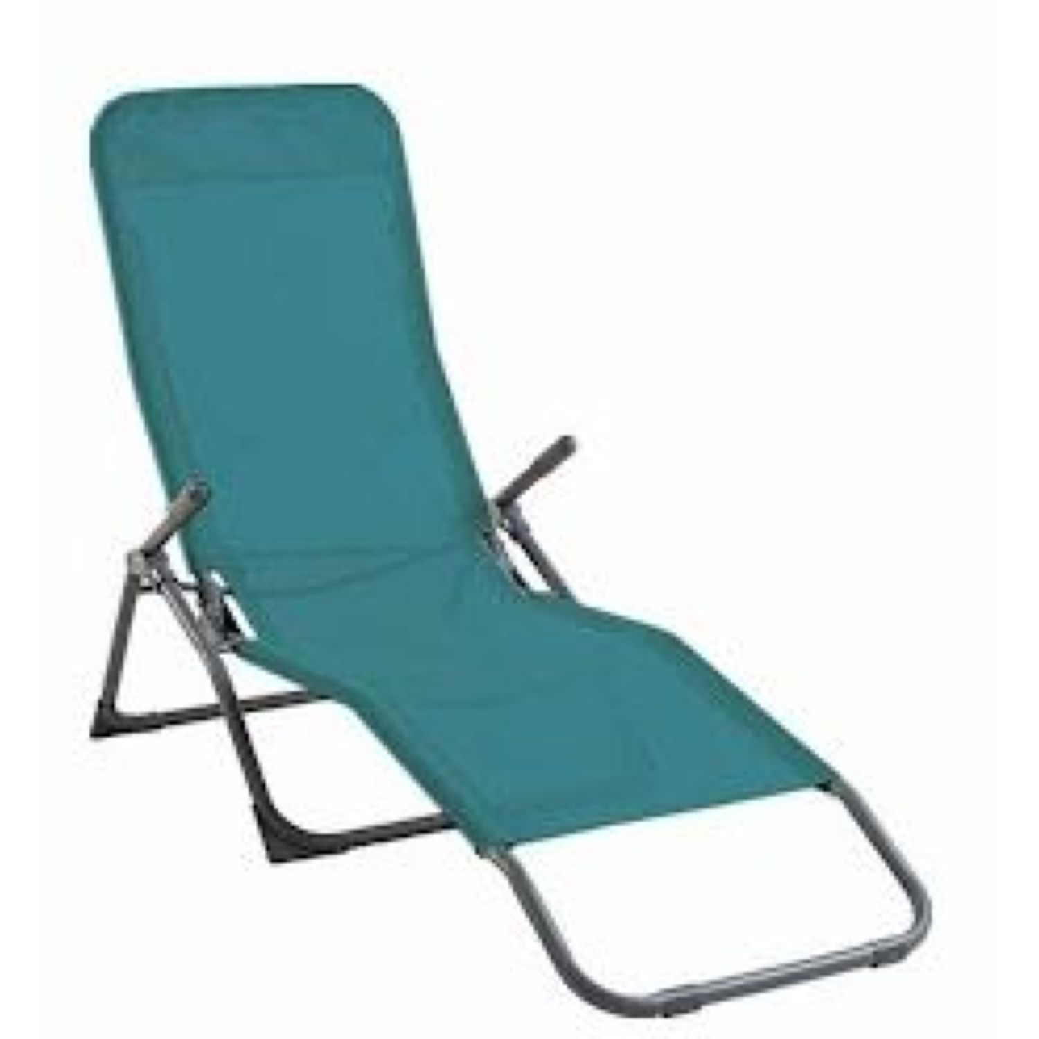 GARDENSTAR Bain de soleil pliable - Acier et textilène - 134x62x22cm - Bleu azur