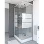 Voir la diapositive 1 : AURLANE Cabine de douche rectangle gris verre dépoli 80x110 cm - GREY RIVER II