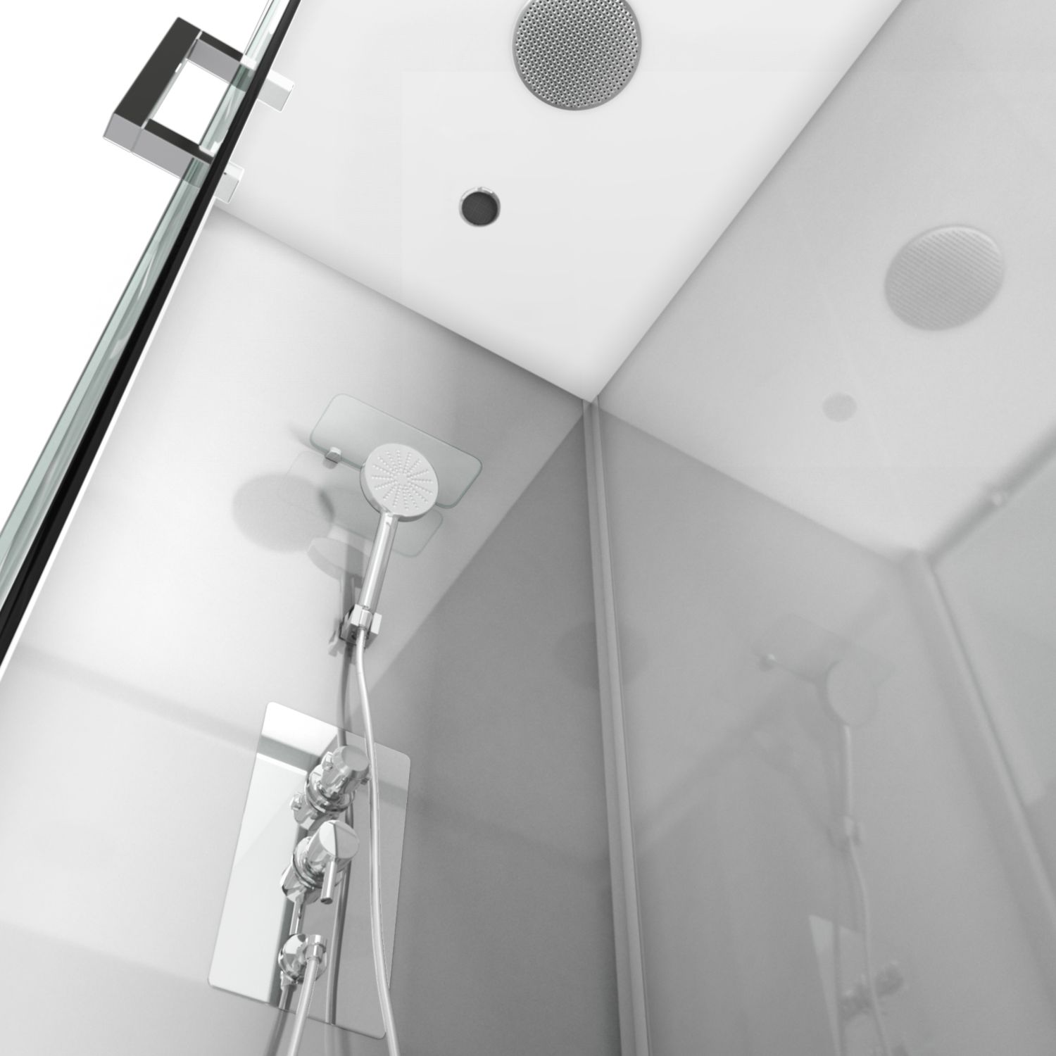 Voir la diapositive 4 : AURLANE Cabine de douche rectangle gris verre dépoli 80x110 cm - GREY RIVER II