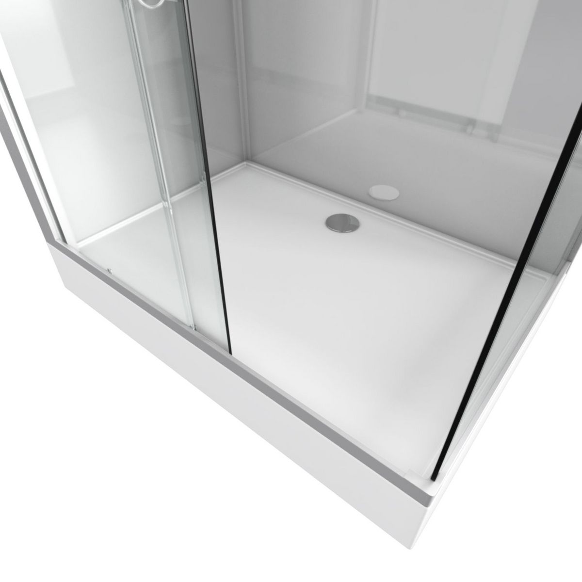 AURLANE Cabine de douche rectangle gris verre dépoli 80x110 cm - GREY RIVER II
