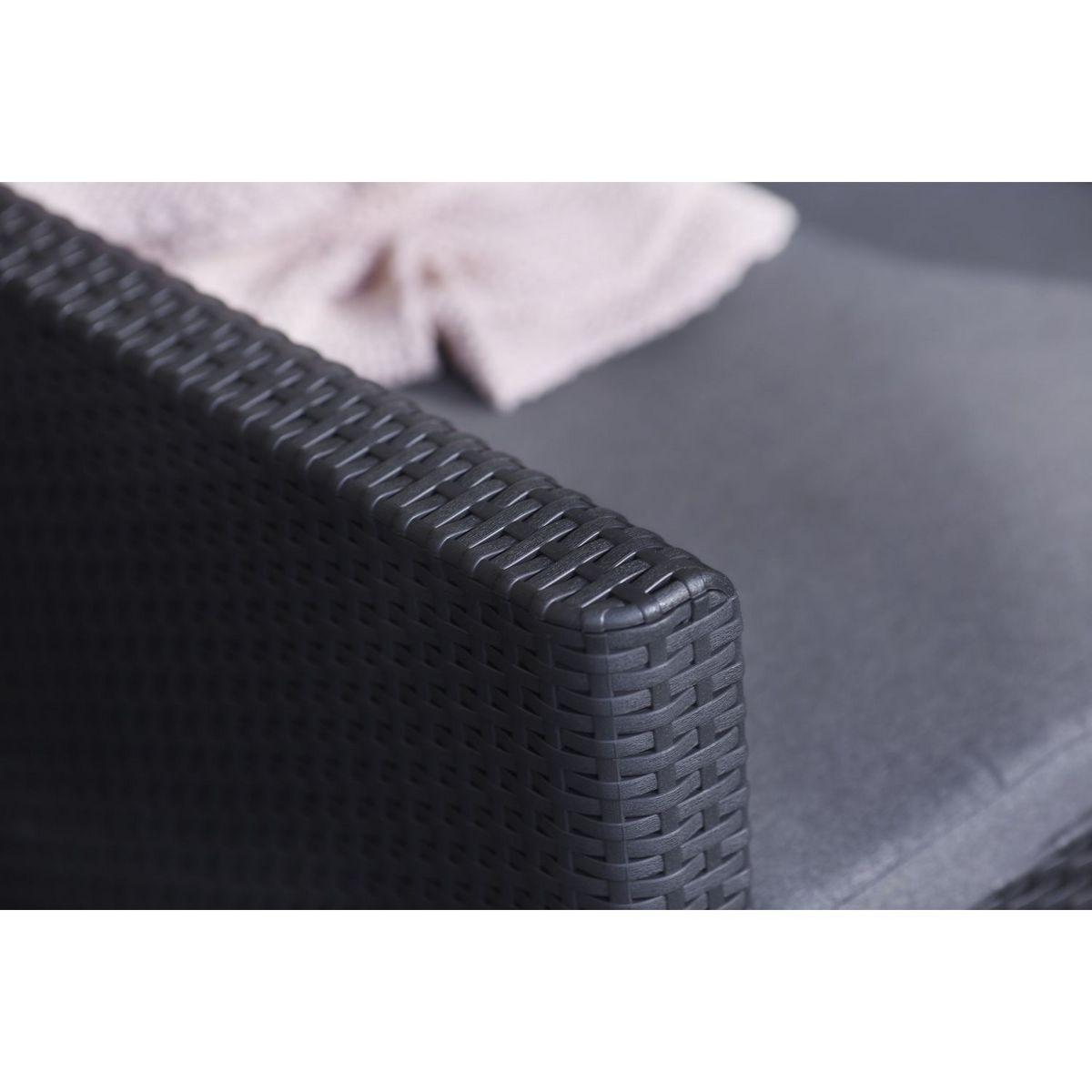 ALLIBERT Salon bas de jardin - 5 places - Résine - Gris graphite - MARIE