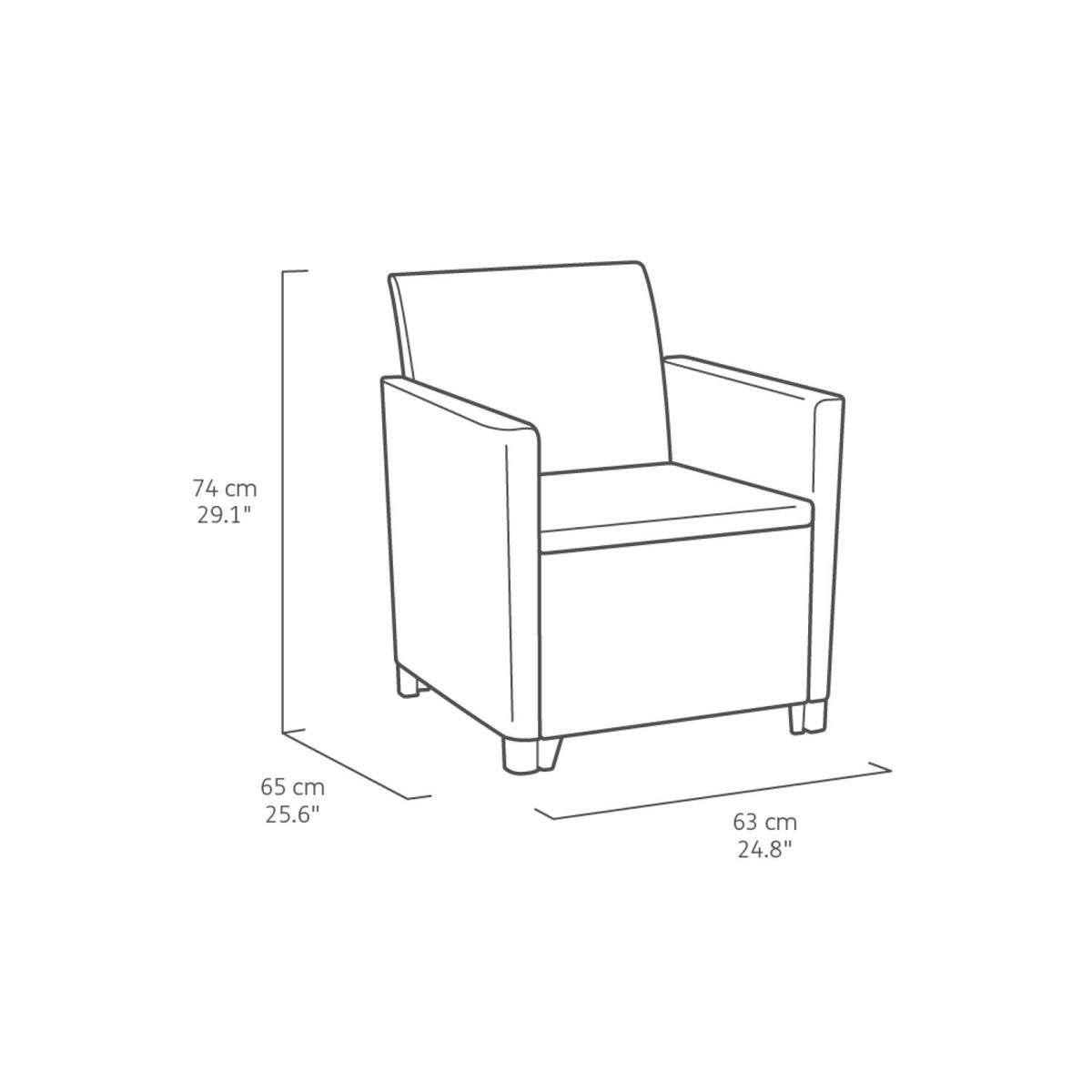 ALLIBERT Salon bas de jardin - 5 places - Imitation rotin tressé - MARIE