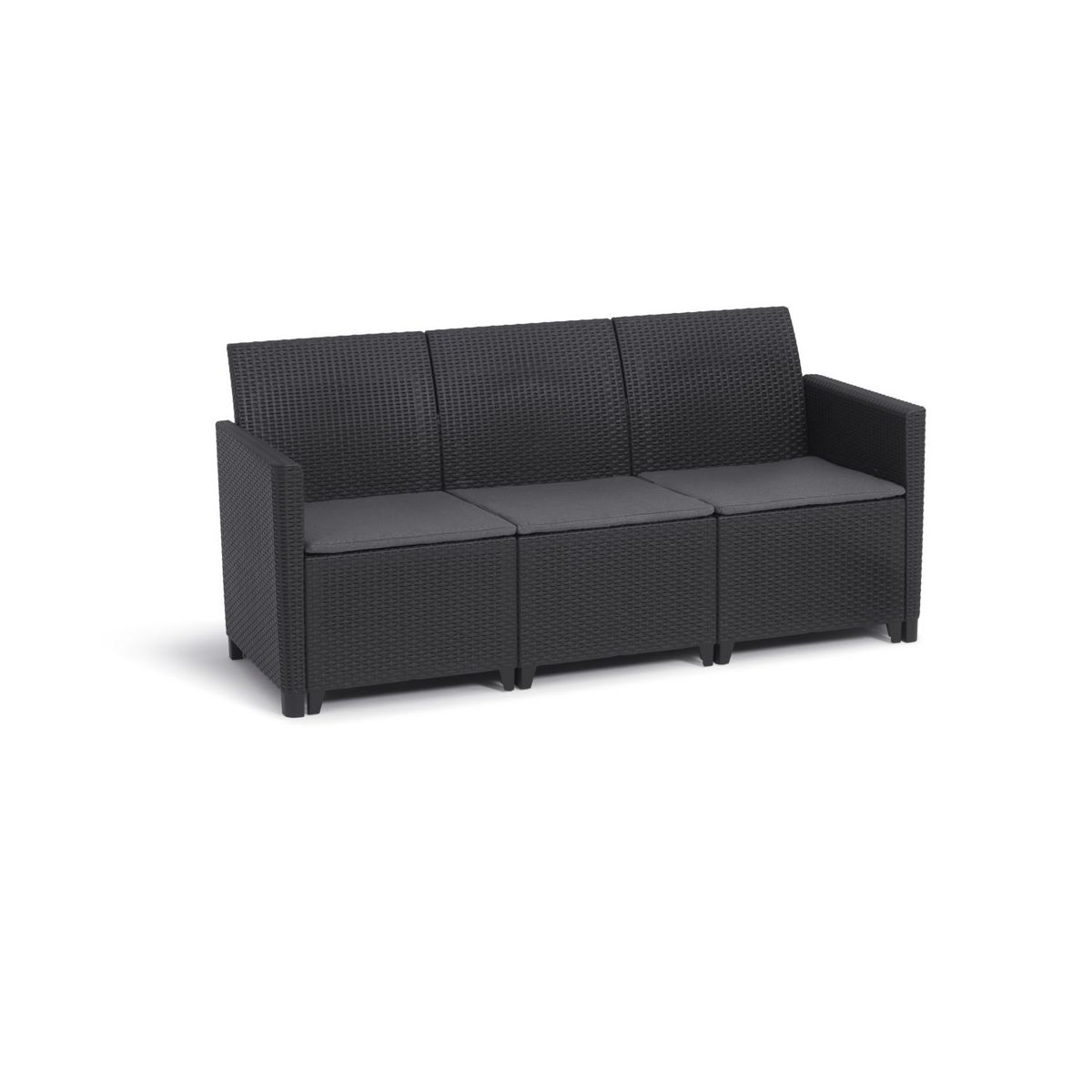 ALLIBERT Salon bas de jardin - 5 places - Imitation rotin tressé - MARIE