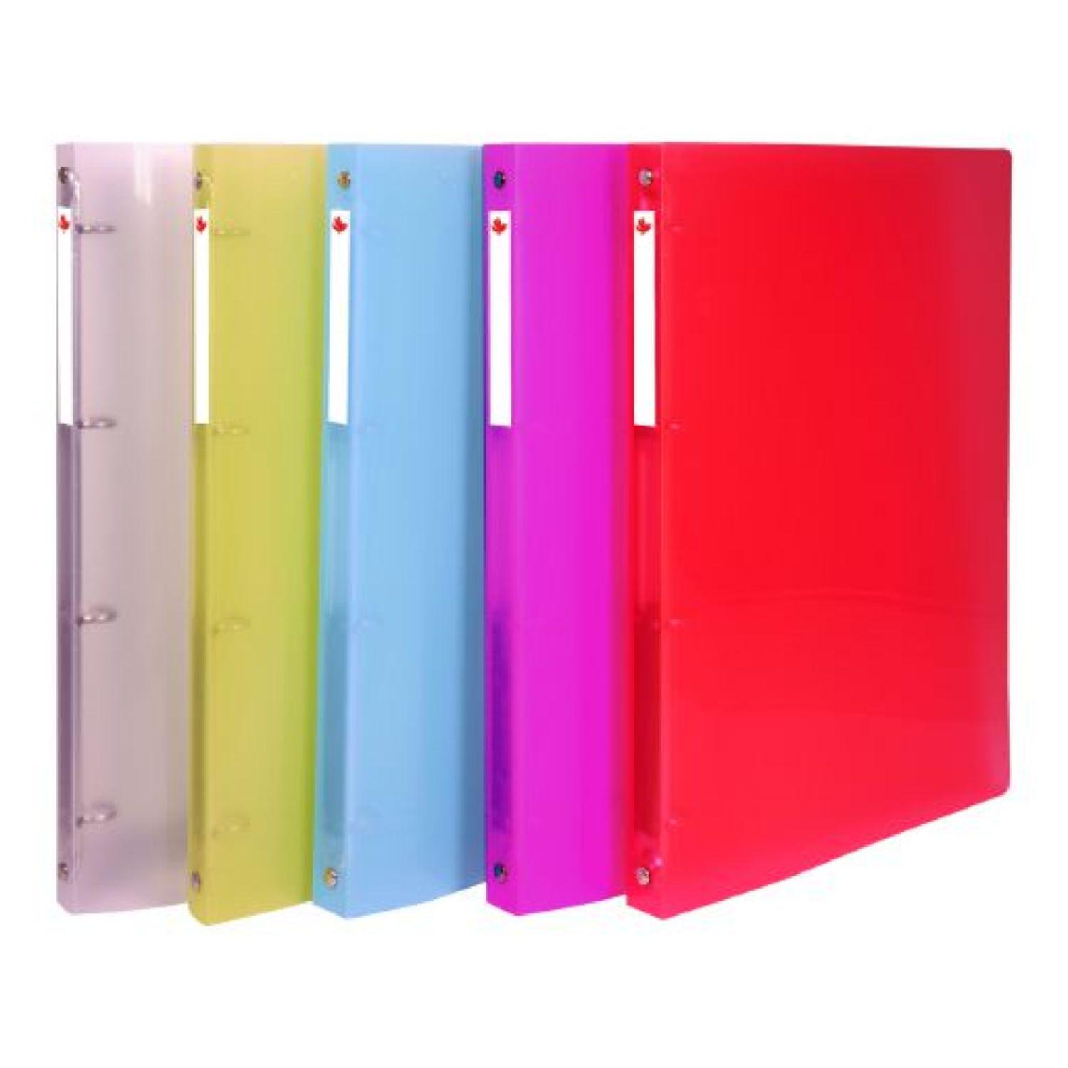 AUCHAN Chemise A4 4 Anneaux Plastique Auchan 20mm - Coloris Assortis