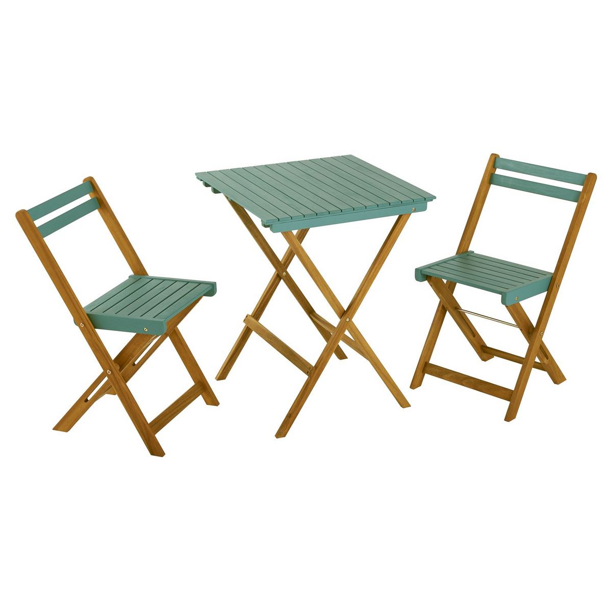 GARDENSTAR Salon de jardin - 2 places - Bois d'acacia - Vert