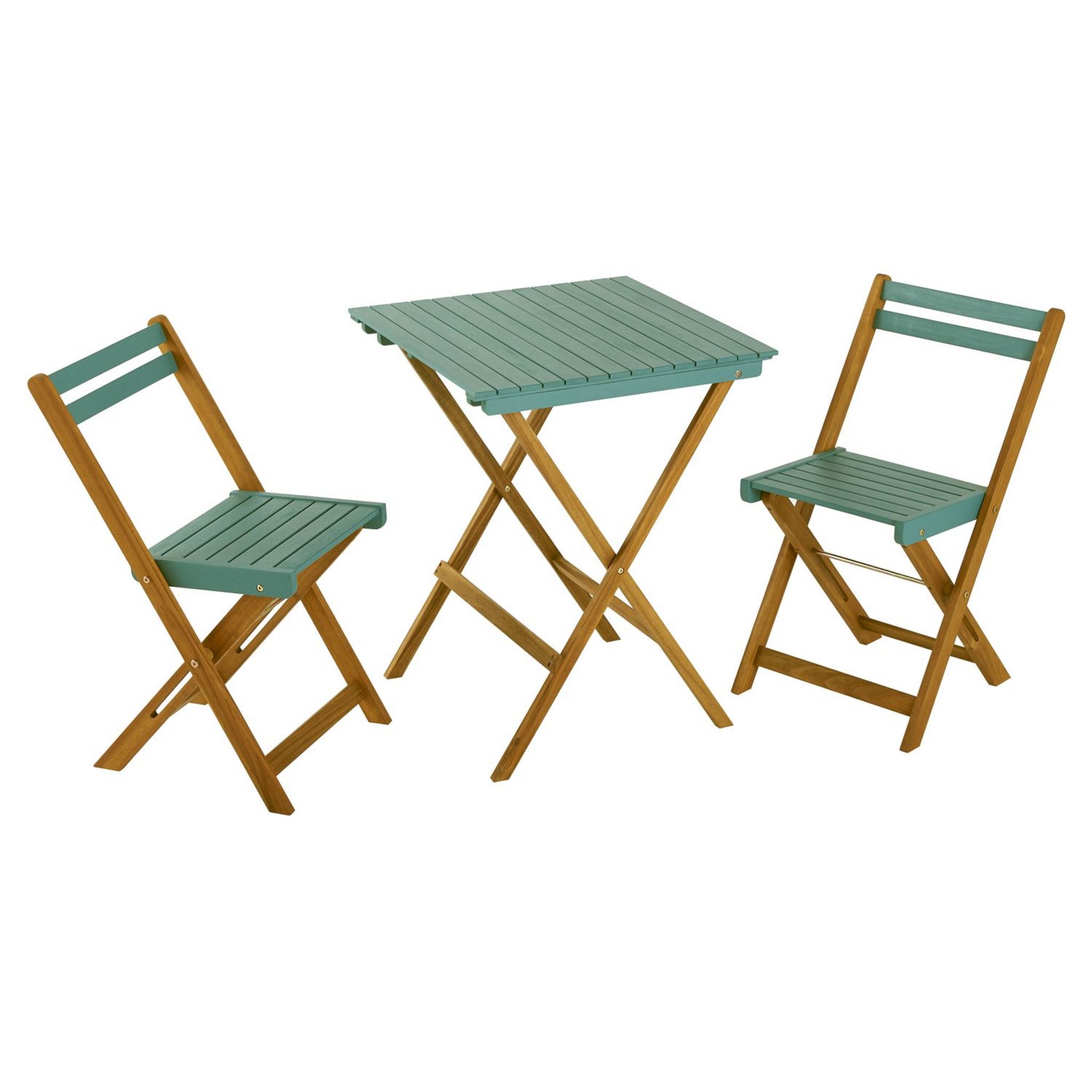 Voir la diapositive 4 : GARDENSTAR Salon de jardin - 2 places - Bois d'acacia - Vert