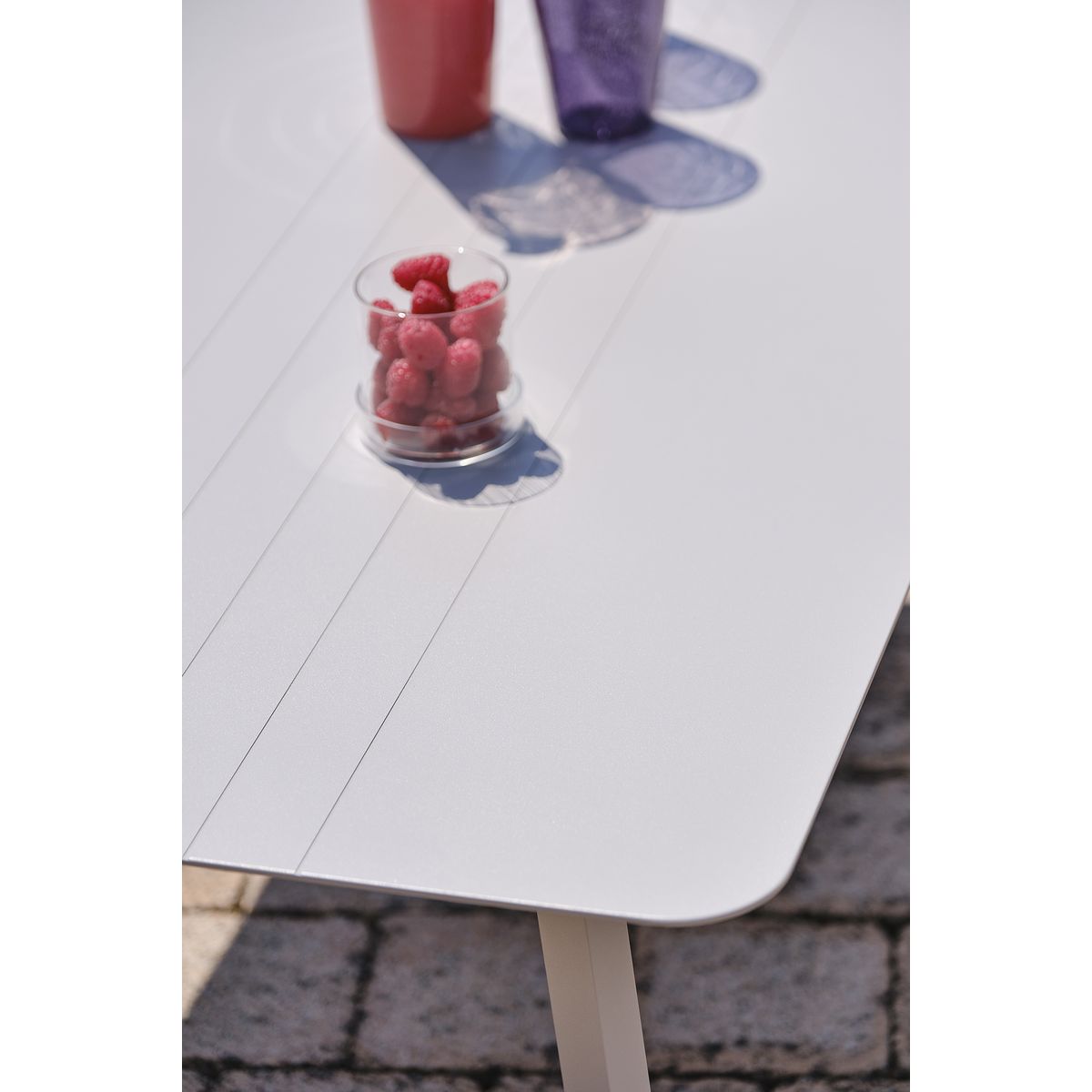 PARIS GARDEN Salon de jardin d'angle 7 places en aluminium et corde gris MANOSQUE