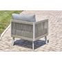 Voir la diapositive 6 : PARIS GARDEN Salon de jardin d'angle 7 places en aluminium et corde gris MANOSQUE