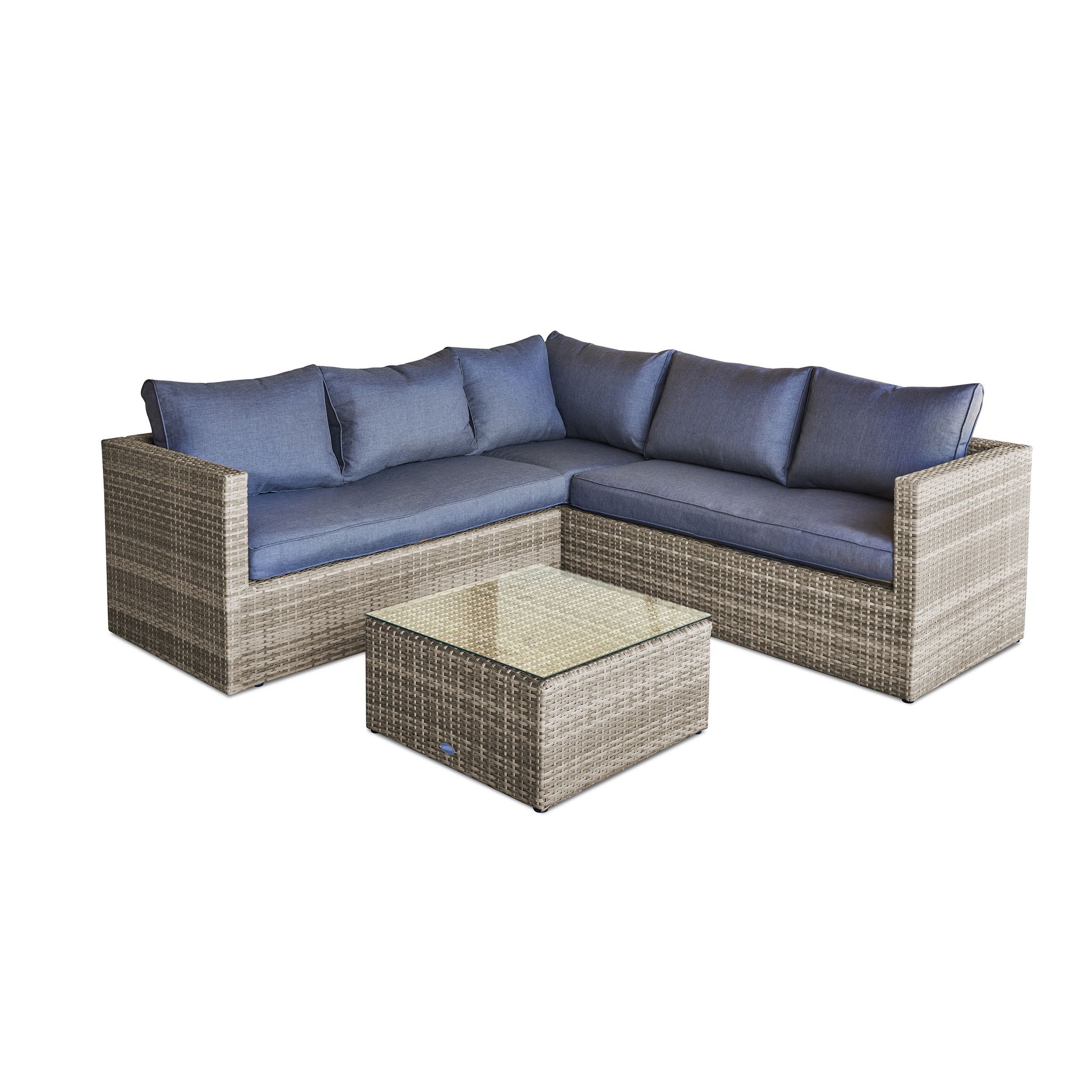 Voir la diapositive 2 : DCB GARDEN Salon de jardin - 3/5 places - Résine tressée - Miel - BAVARO