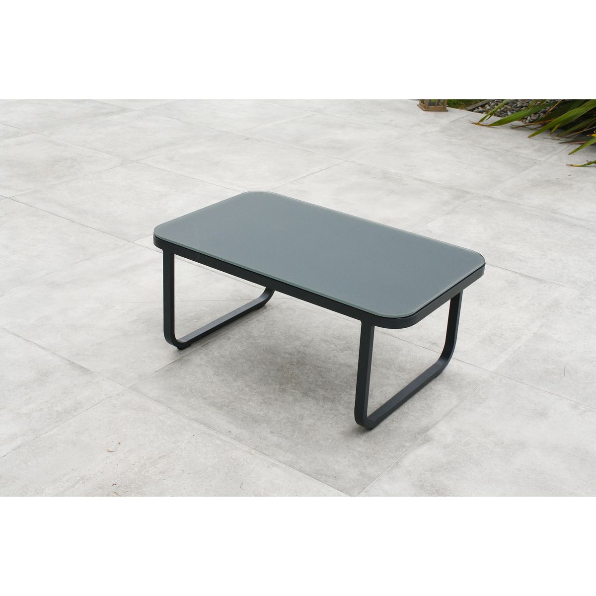 DCB GARDEN Salon de jardin - 3/5 places - Aluminium et corde tressée - ANTIBES