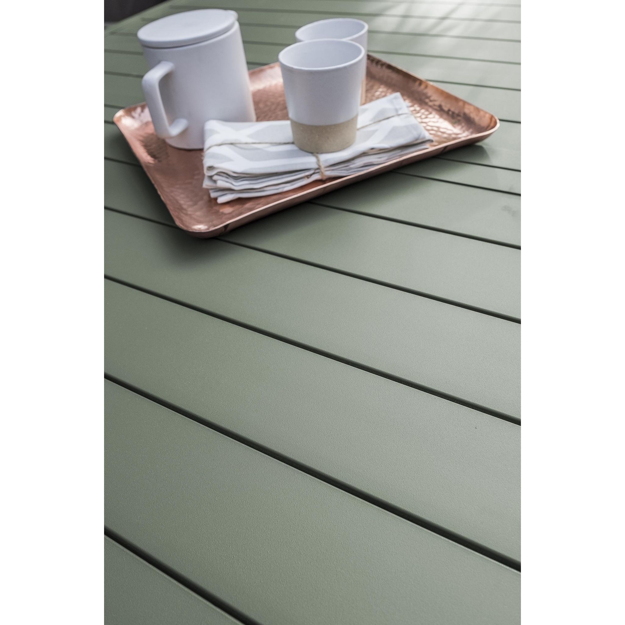 Voir la diapositive 2 : DCB GARDEN Ensemble repas de jardin 8 places en aluminium MIAMI - Gris