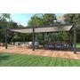 Voir la diapositive 2 : Pergola Bioclimatique autoportée (6 pieds) 4x8m anthracite/Blanc OMBREA®