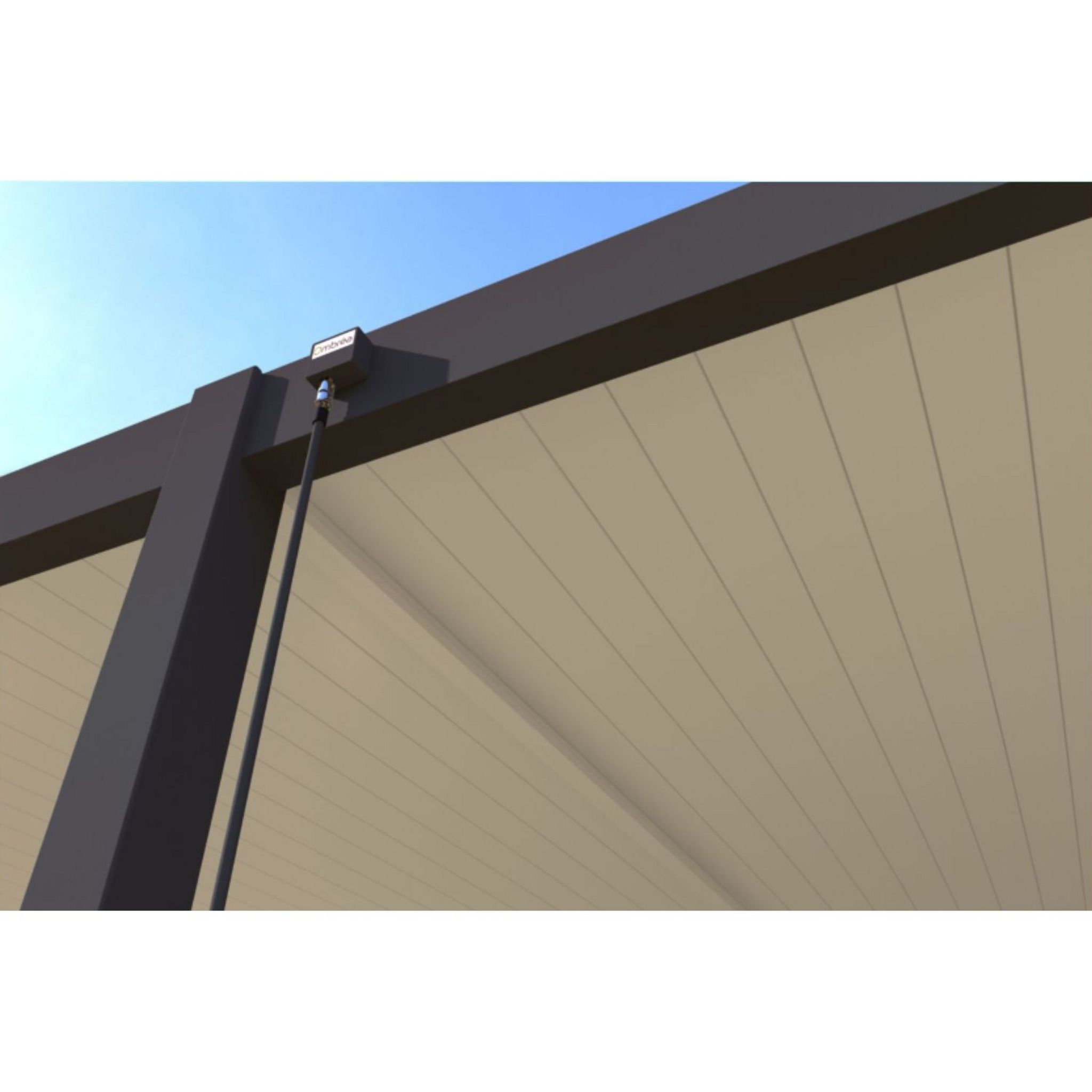 Voir la diapositive 6 : Pergola Bioclimatique autoportée (6 pieds) 4x8m anthracite/Blanc OMBREA®