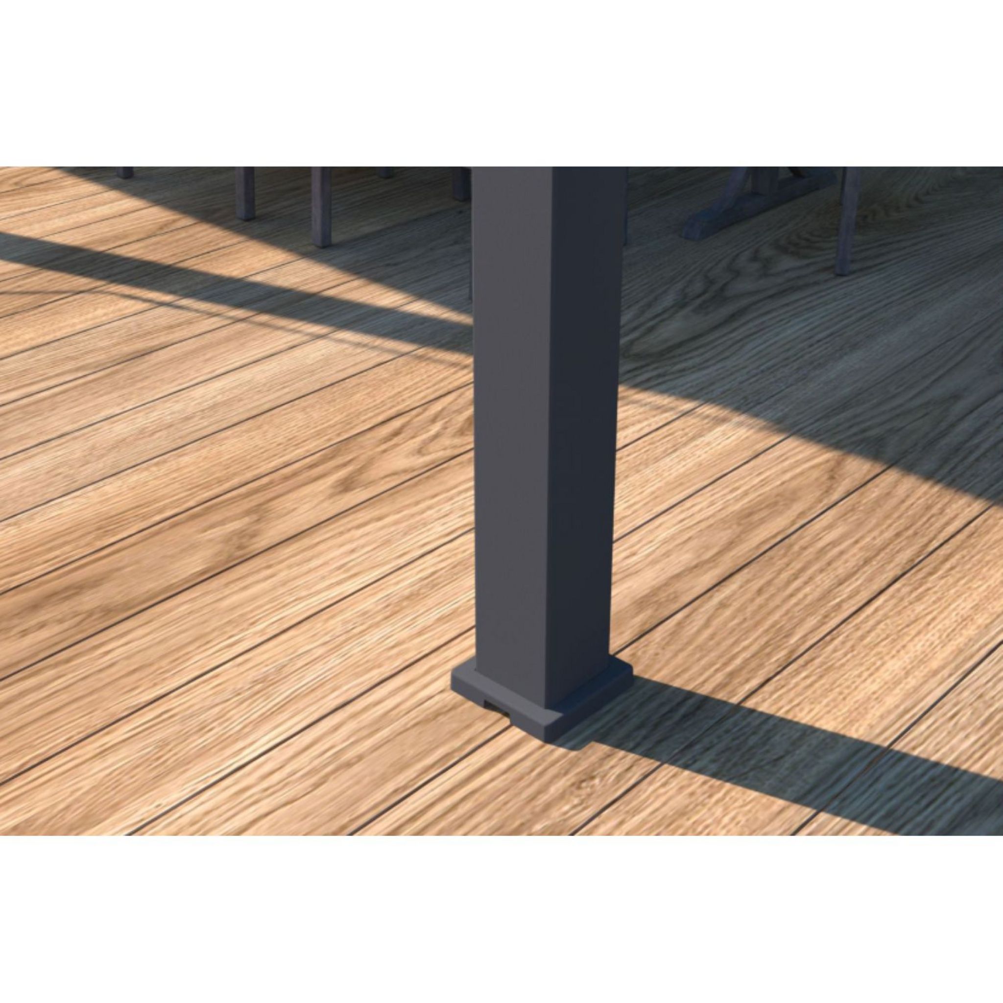 Voir la diapositive 4 : Pergola Bioclimatique autoportée (6 pieds) 4x8m anthracite/Blanc OMBREA®