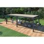 Voir la diapositive 5 : Pergola Bioclimatique autoportée (6 pieds) 4x8m anthracite/Blanc OMBREA®