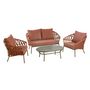 Voir la diapositive 3 : GARDENSTAR salon de jardin - 4 places - Aluminium et corde - Tanin
