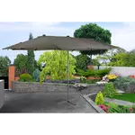gardenstar parasol droit double - acier et polyester - 4,6 x 2,7m - gris