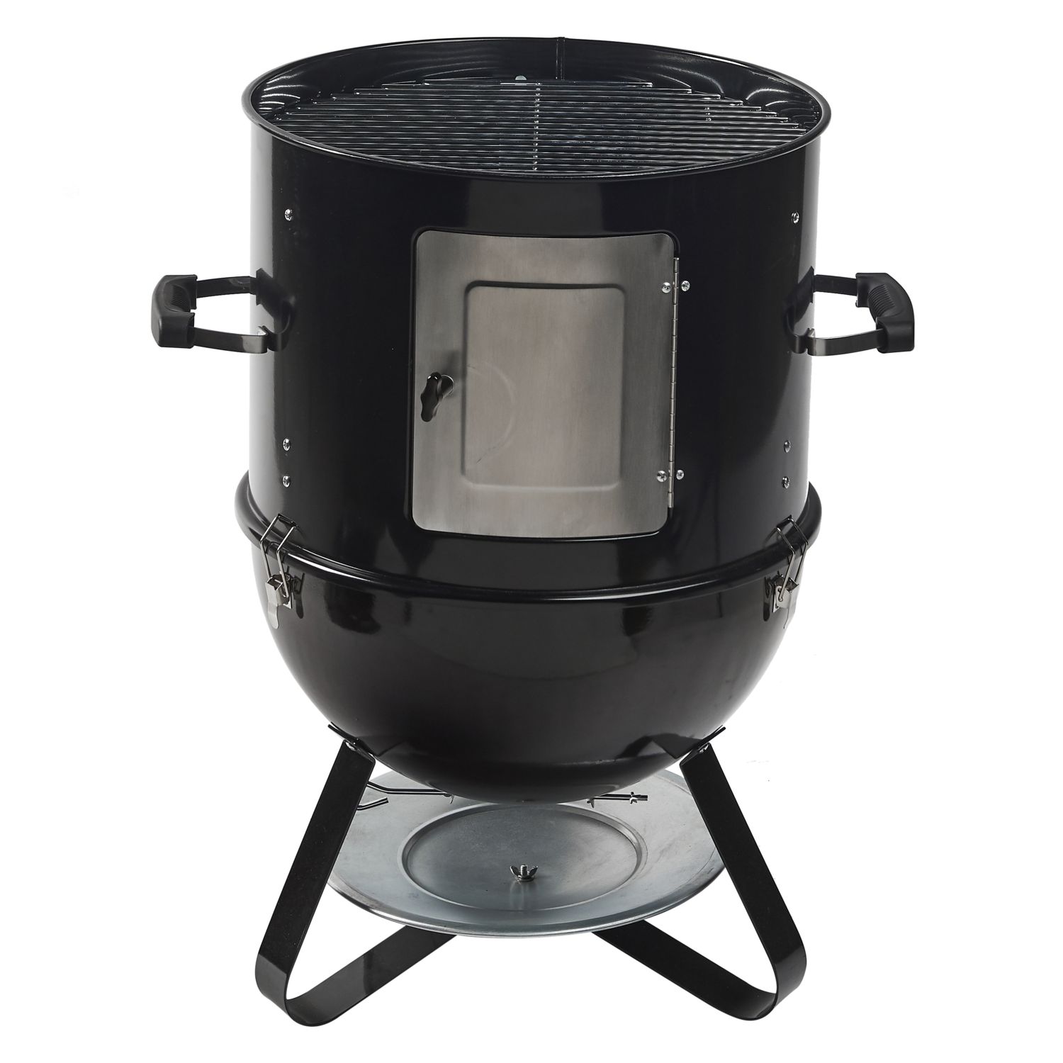 Voir la diapositive 4 : GARDENSTAR Fumoir charbon de bois en acier émaillé - Noir