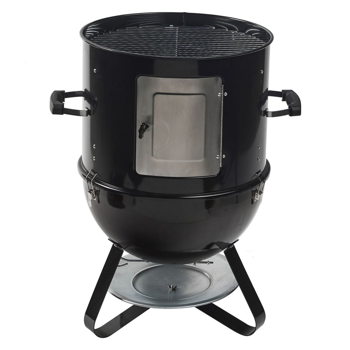 GARDENSTAR Fumoir charbon de bois en acier émaillé - Noir