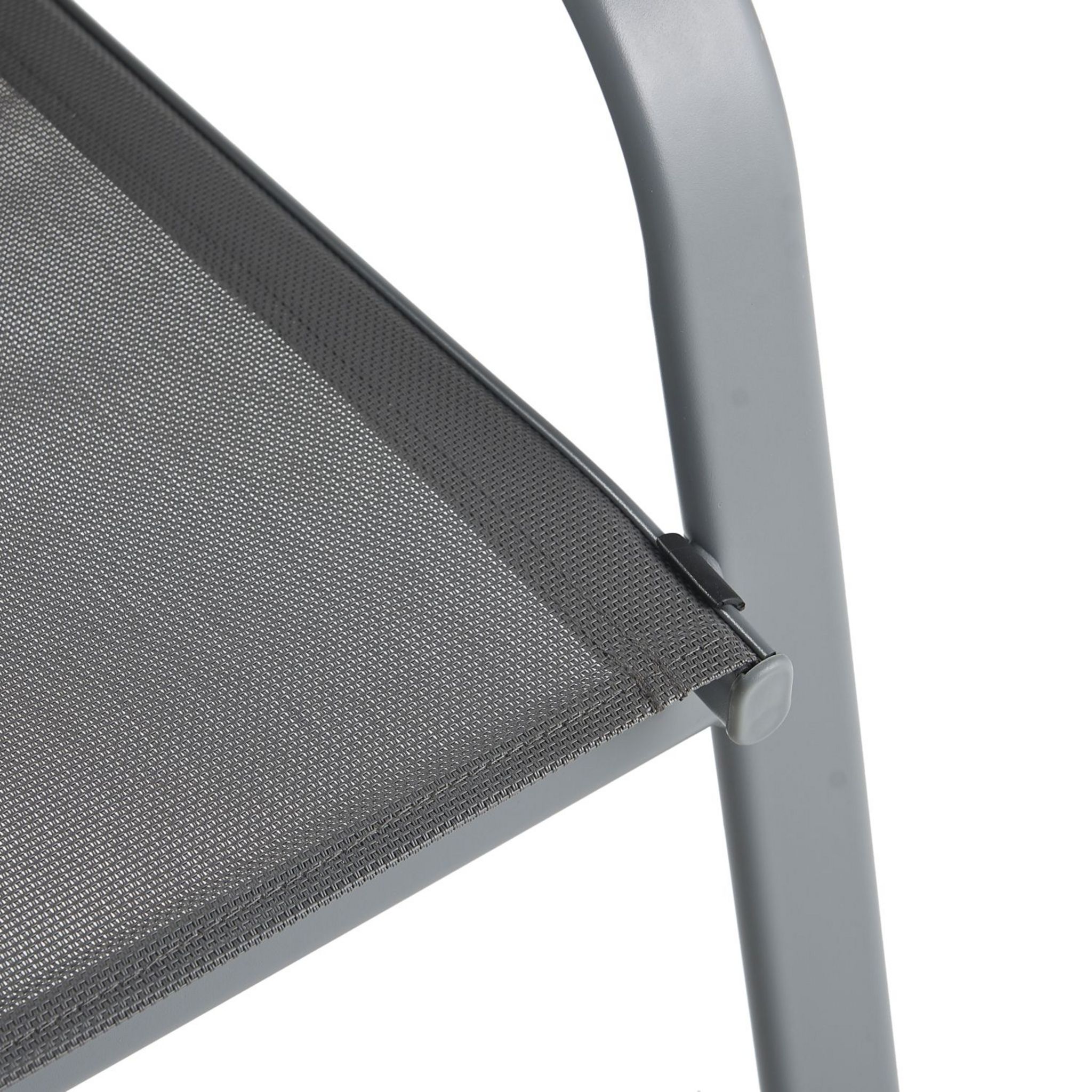 Voir la diapositive 4 : GARDENSTAR Fauteuil de jardin - Textilène et acier - Gris acier