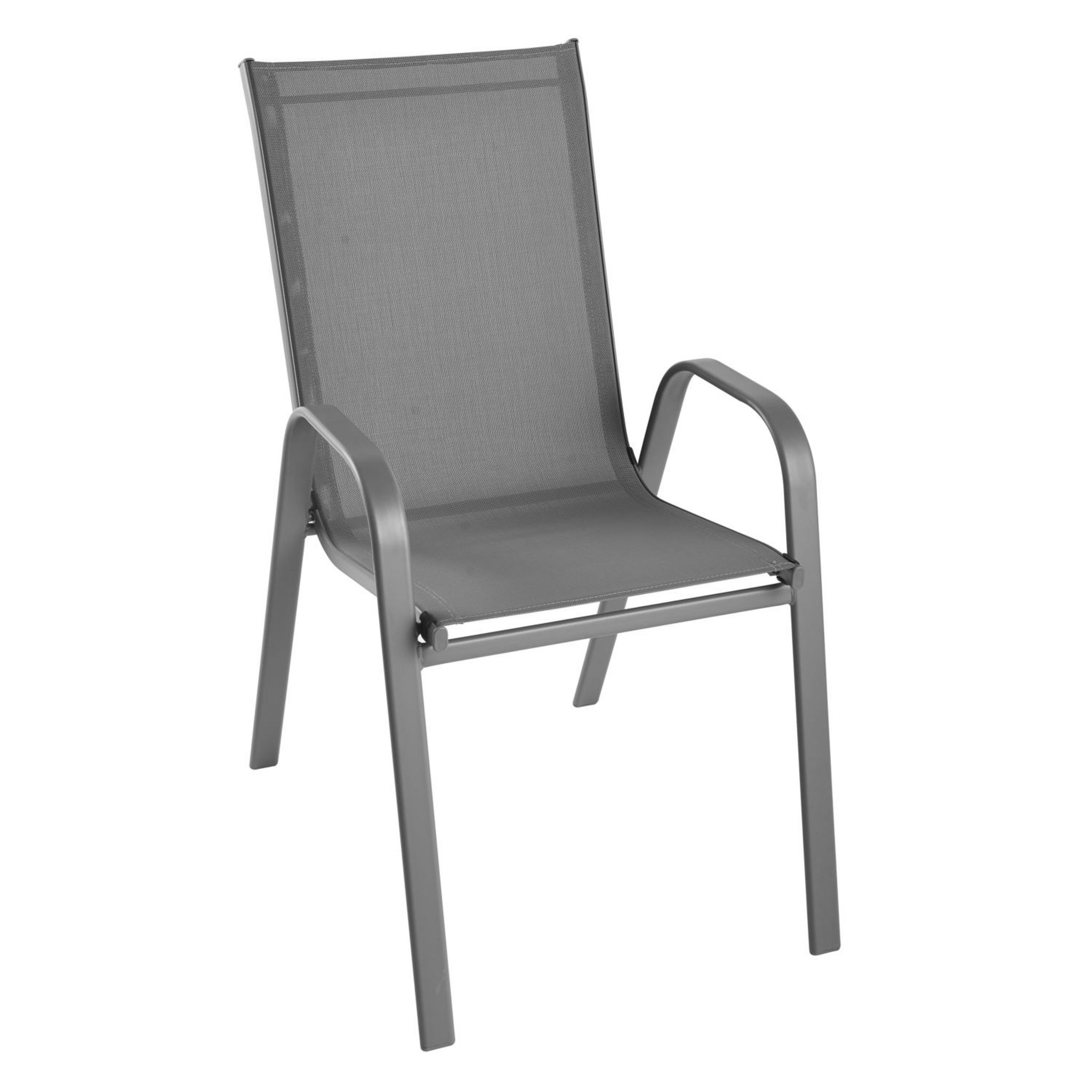 Voir la diapositive 2 : GARDENSTAR Fauteuil de jardin - Textilène et acier - Gris acier