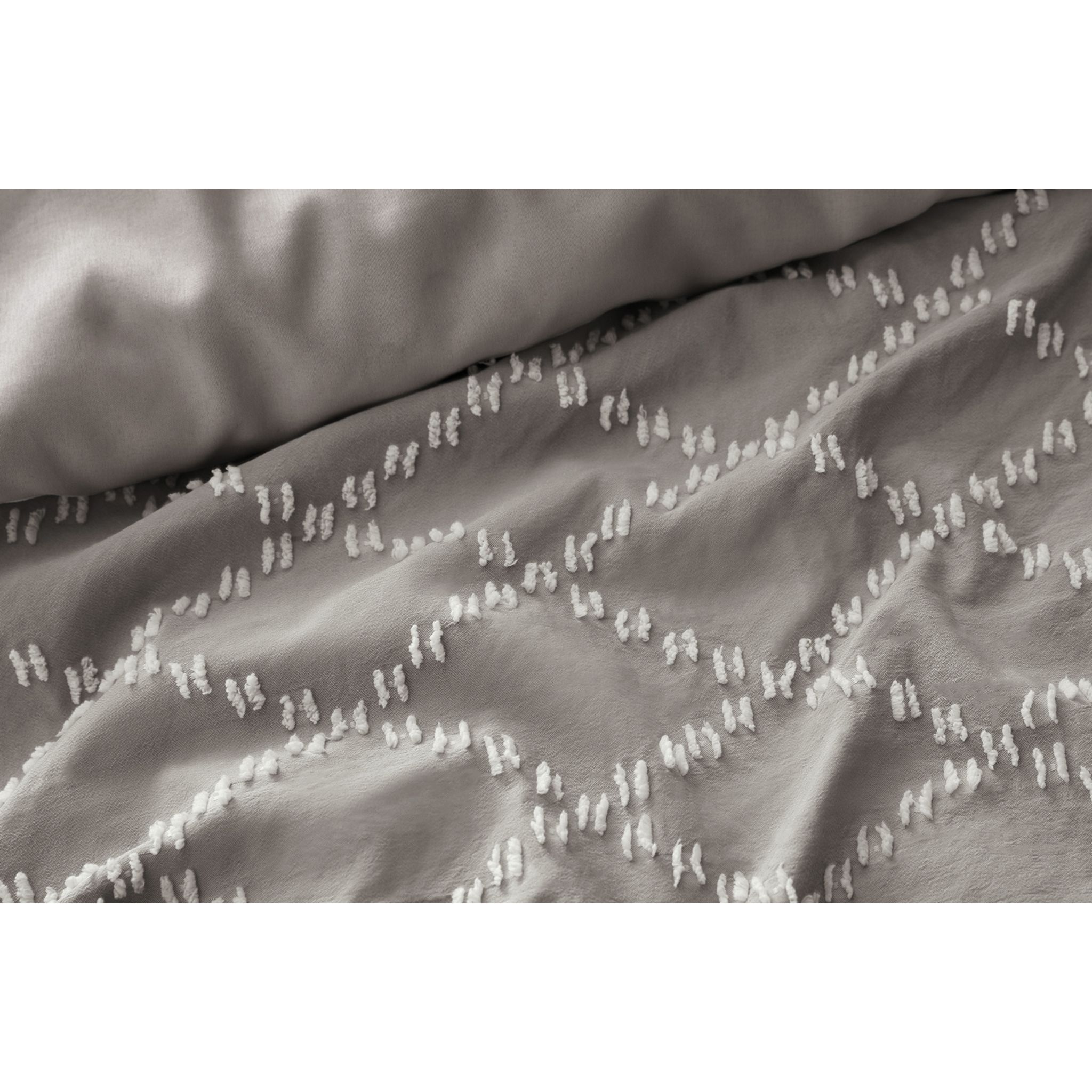 Voir la diapositive 2 : ACTUEL Parure housse de couette en microfibre motif tufté NIKKI