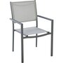 GARDENSTAR Chaise de jardin empilable - Textilène et acier - Gris