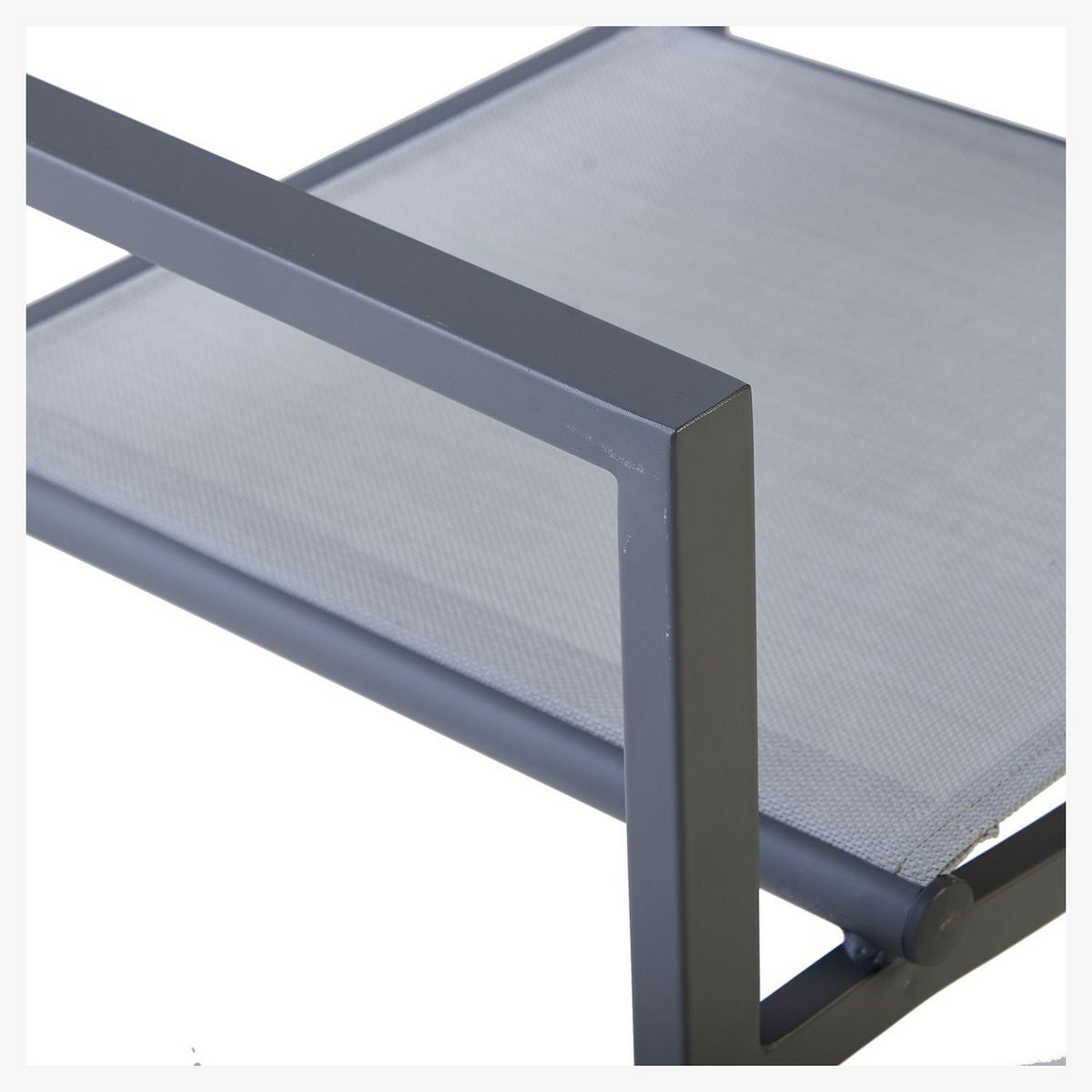 GARDENSTAR Chaise de jardin empilable - Textilène et acier - Gris