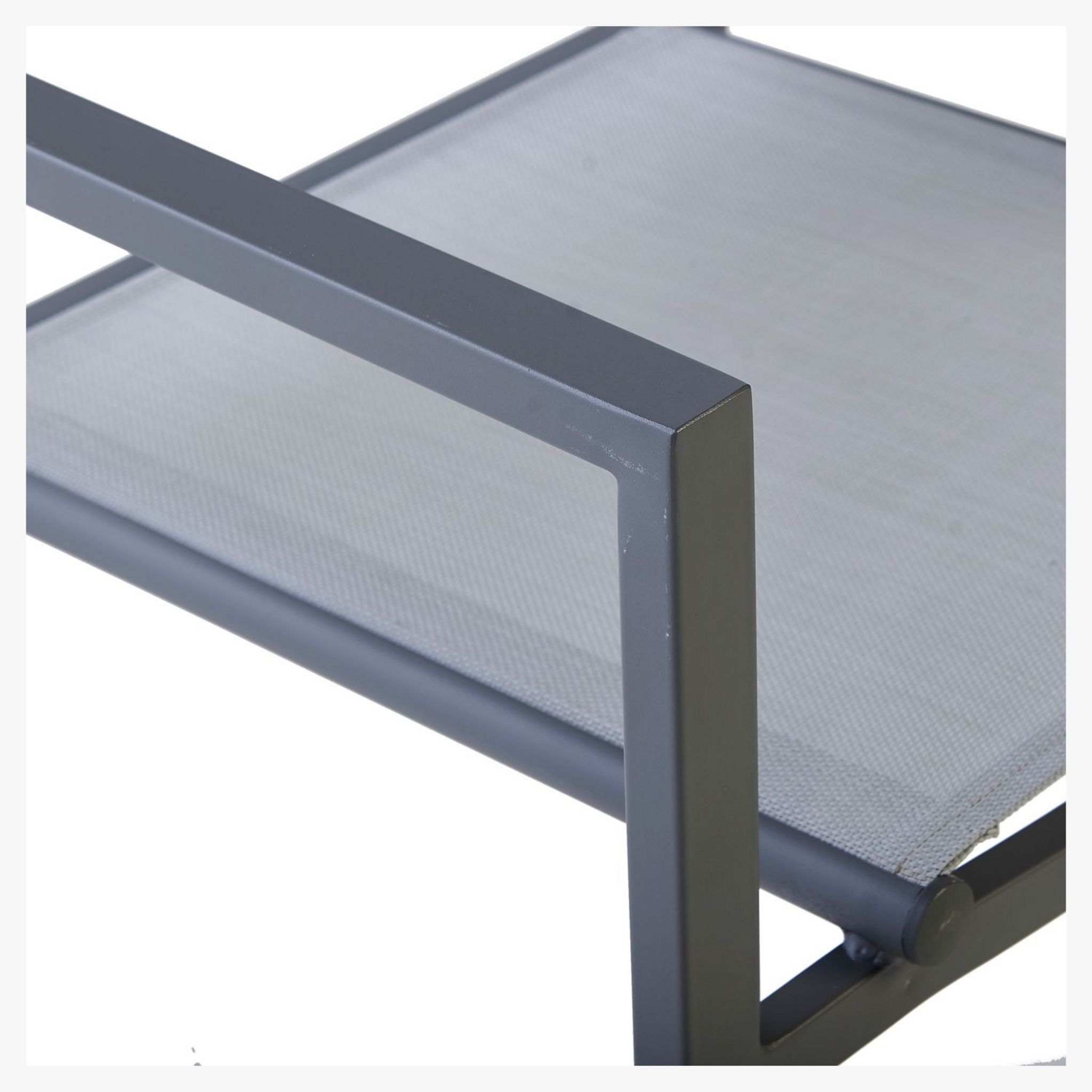 Voir la diapositive 2 : GARDENSTAR Lot de 6 chaises de jardin en acier empilable - Textilène - Gris