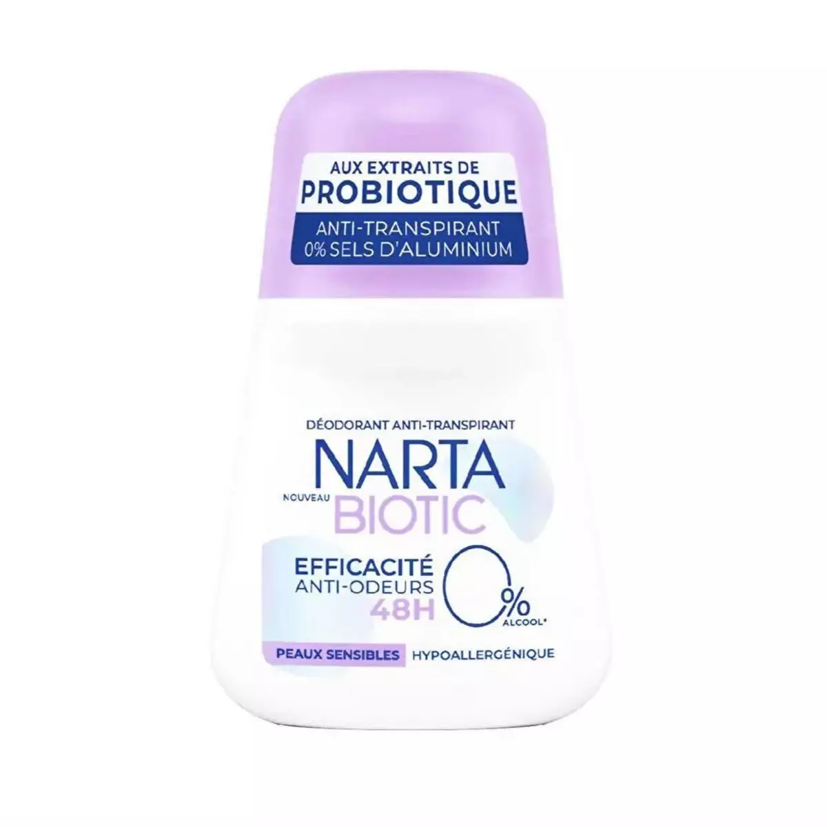 NARTA Femme déodorant roll-on anti-transpirant efficacité anti-odeurs 0% alcool 50ml