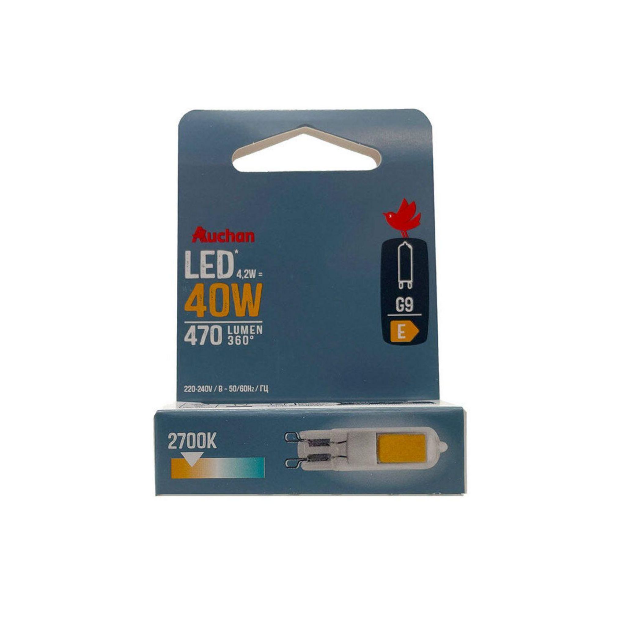 AUCHAN Ampoule LED Capsule G9 40W Blanc chaud pas cher Auchan.fr
