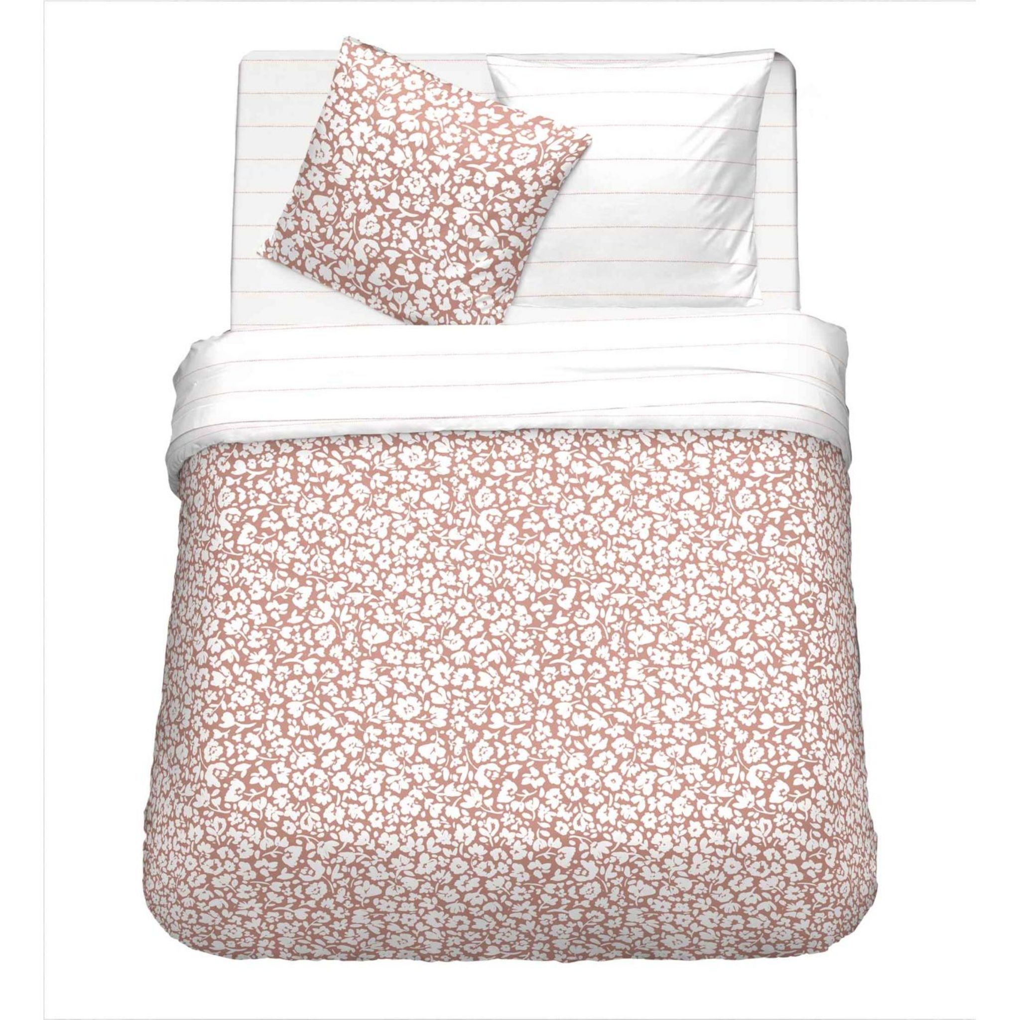 Voir la diapositive 2 : Parure housse de couette en polycoton motif floral LIVIA