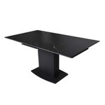 Table de séjour salle à manger extensible céramique effet marbre noir L160/200 cm GIULIA