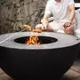 Braséro boule avec plancha et grille de cuisson - Noir -  D100 x H50cm